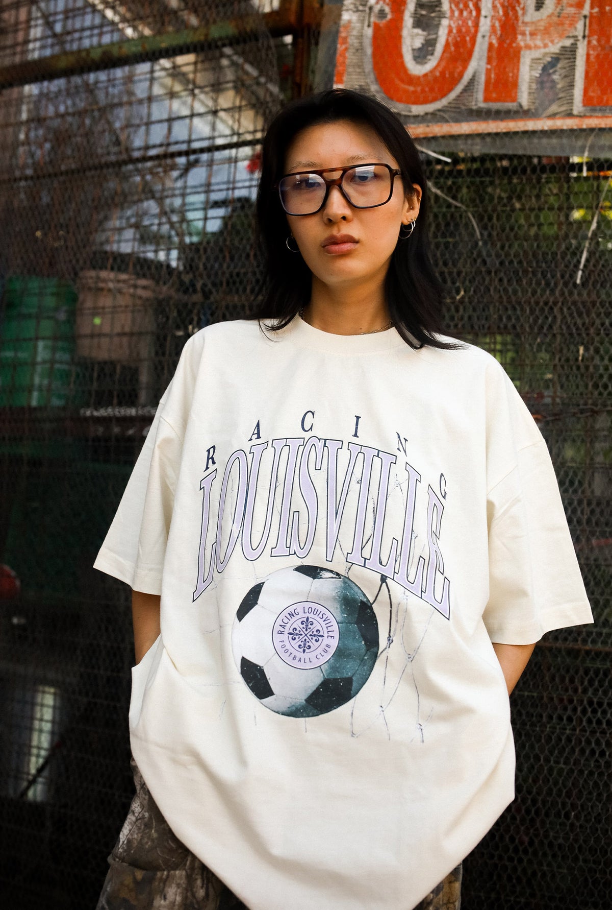 Racing Louisville FC Heavyweight T-Shirt - Ivory