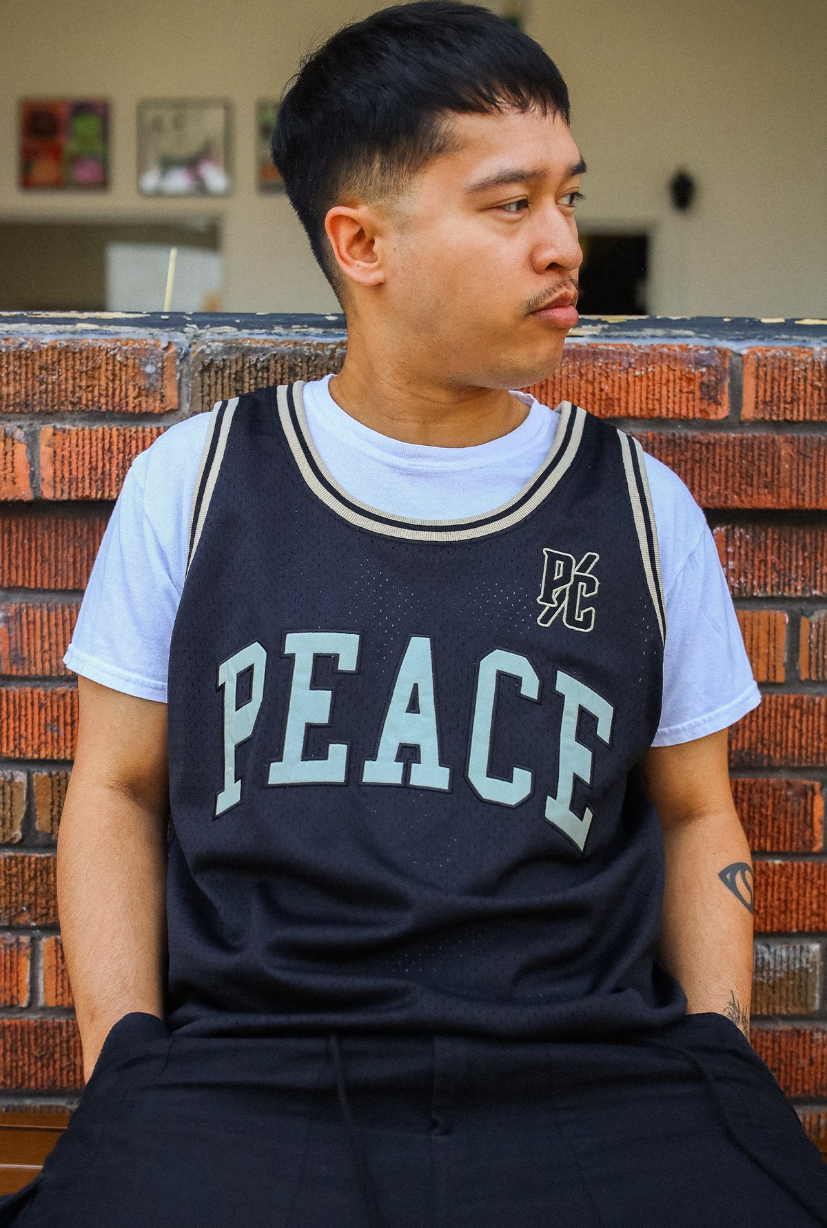 Peace Basketball Jersey - Black