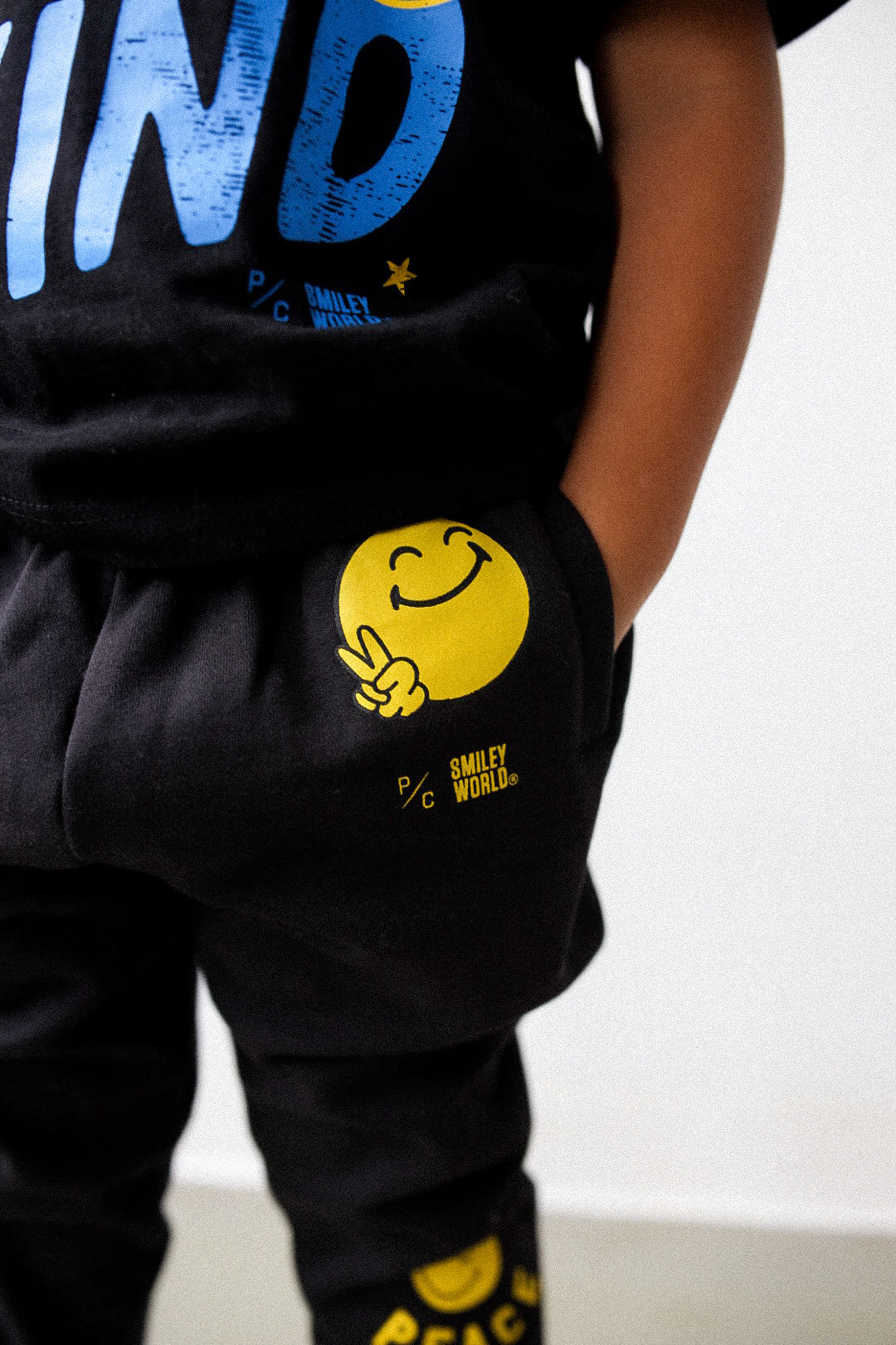 P/C x SmileyWorld Smile for Peace Youth Heavyweight Jogger - Black