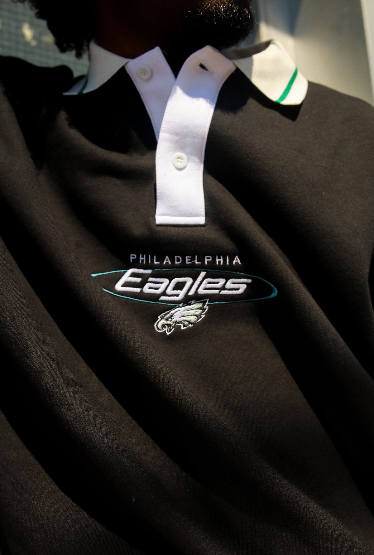 Philadelphia Eagles Oversized Rugby - Black / Midnight Green