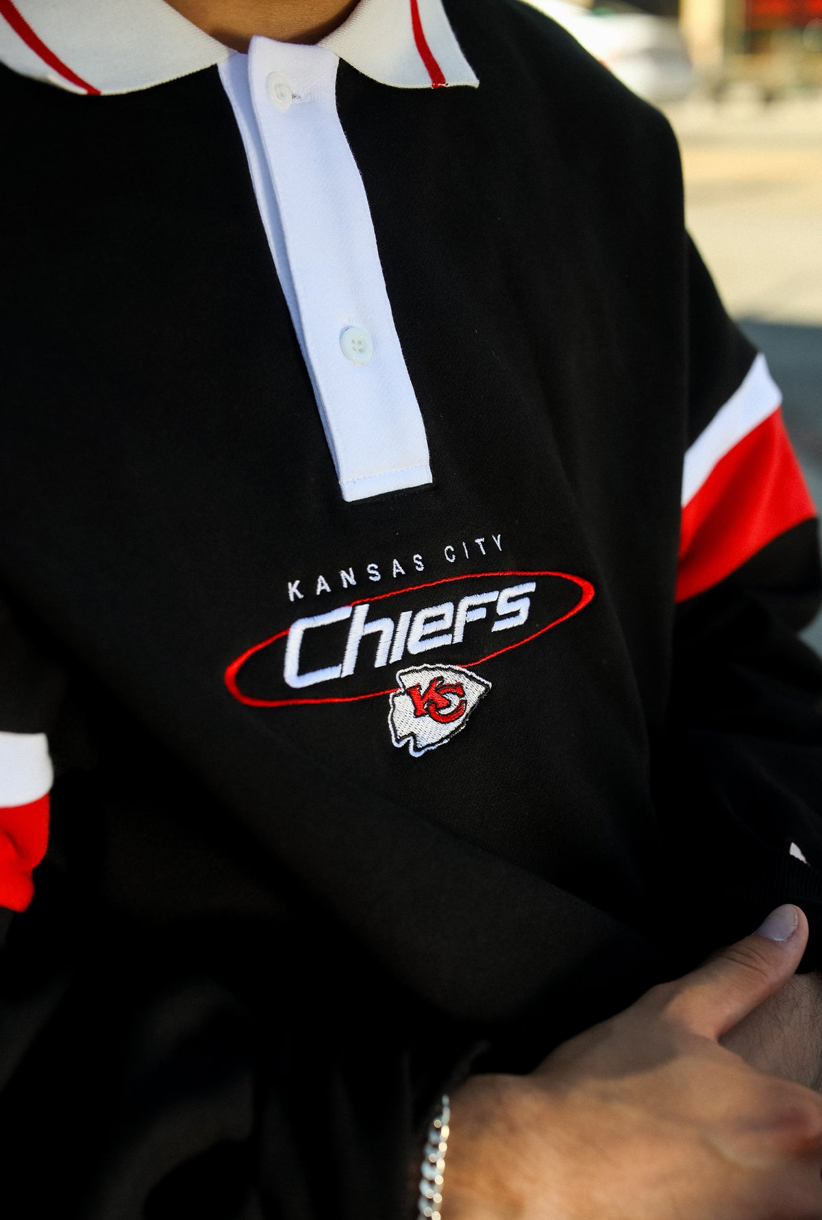 Kansas City Chiefs Oversized Rugby - Black / Red