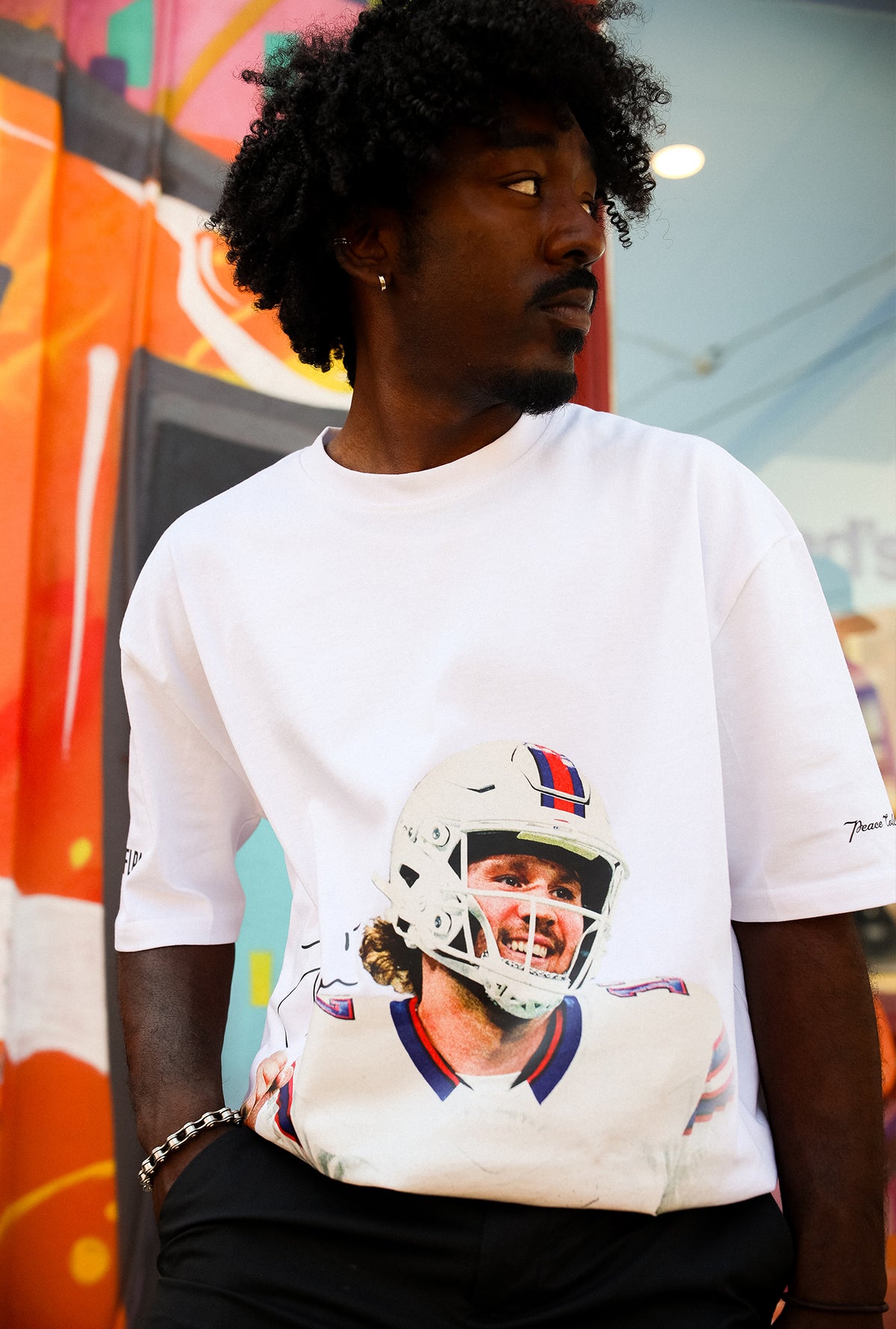 Josh Allen Heavyweight Garment Dyed T-Shirt - White