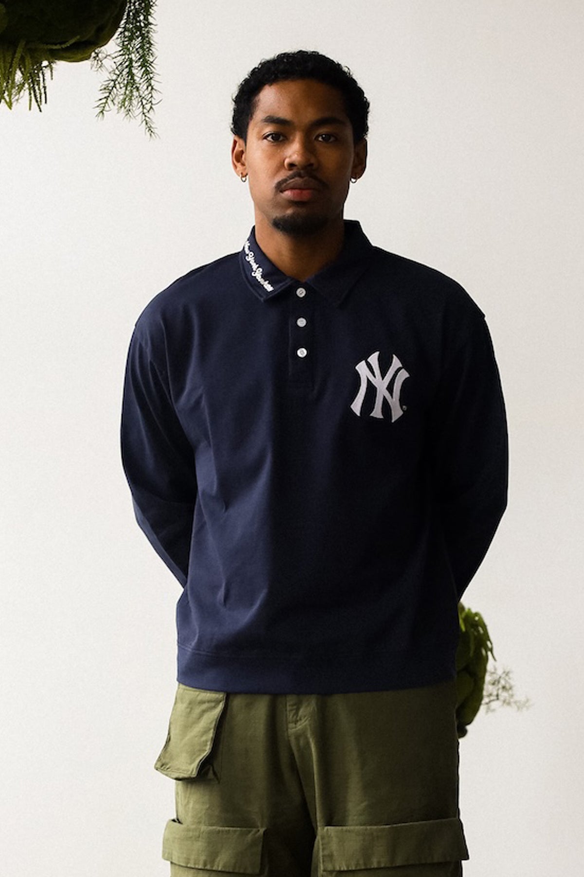New York Yankees Longsleeve Polo - Navy