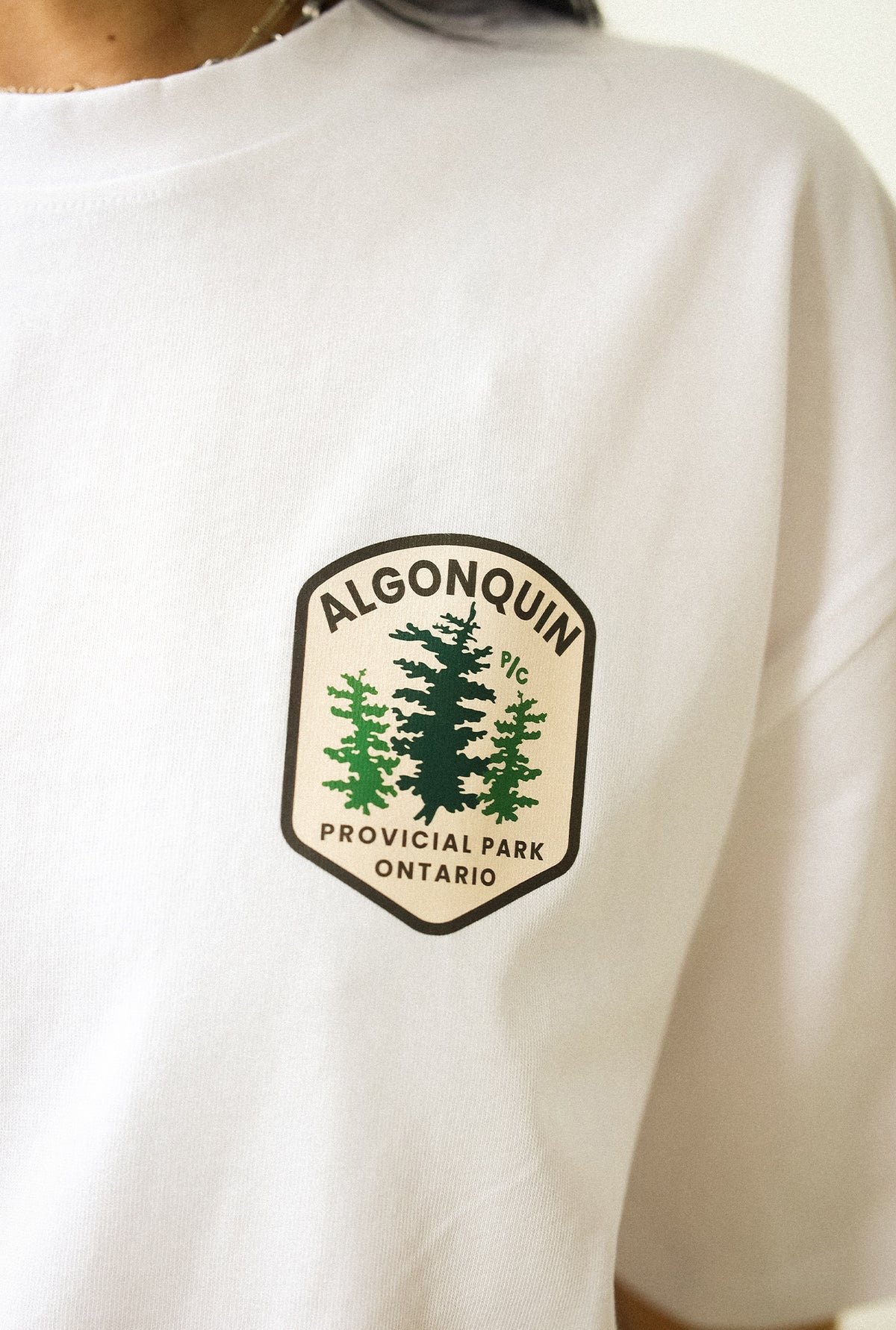 Schweres T-Shirt des Algonquin Provincial Parks – Weiß