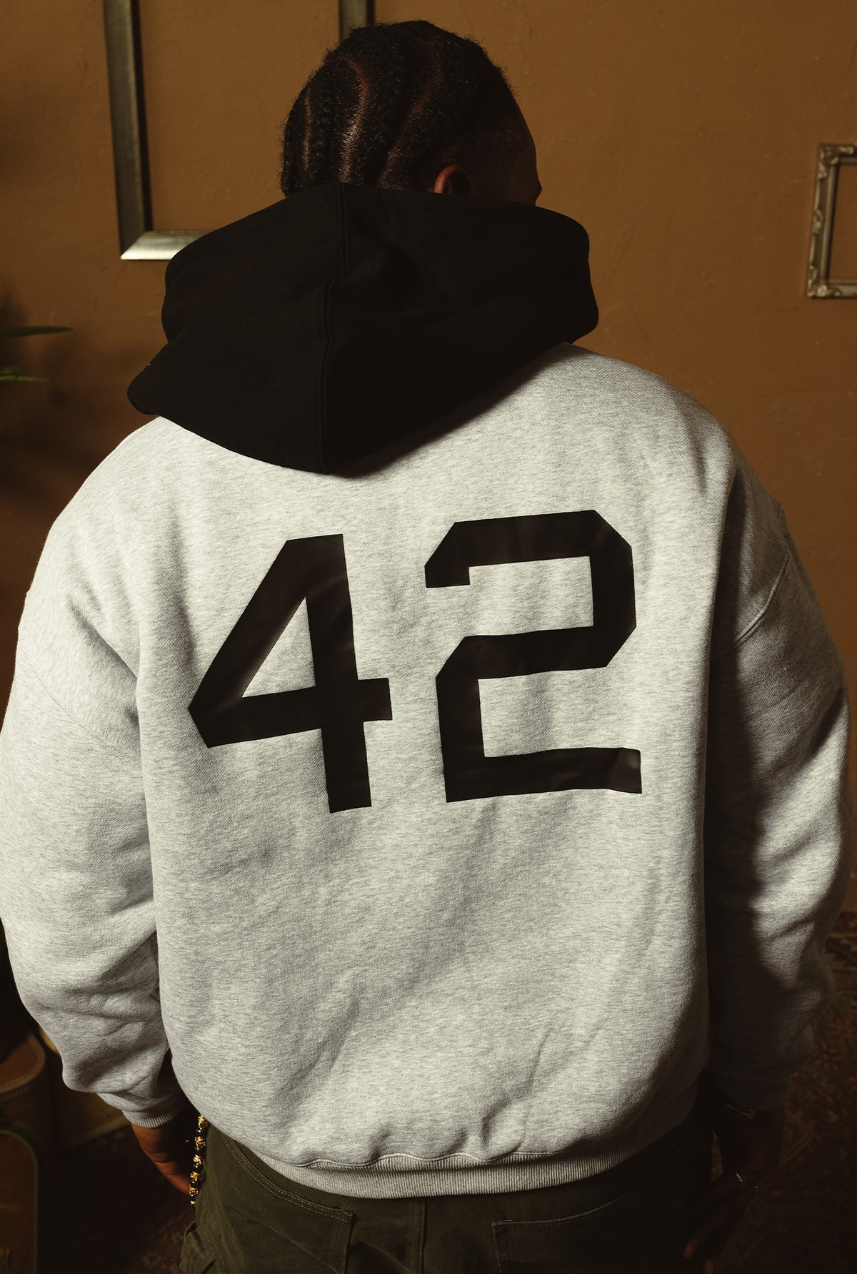 P/C x Jackie Robinson Colour Block Heavyweight Hoodie - Ash