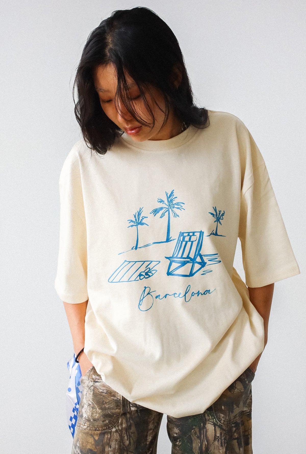 Barcelona Summer Heavyweight T-Shirt - Ivory