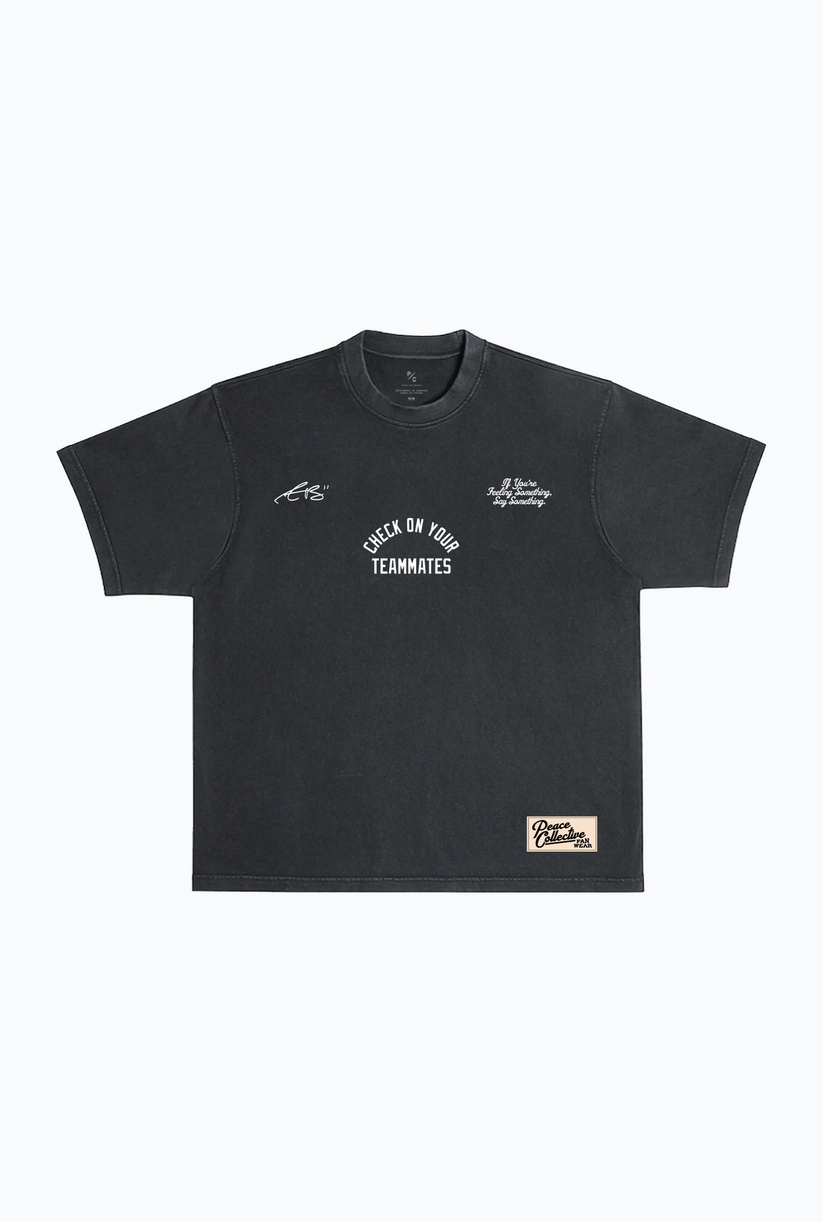 P/C x AJ Brown Teammates Heavyweight Garment Dyed T-Shirt - Black