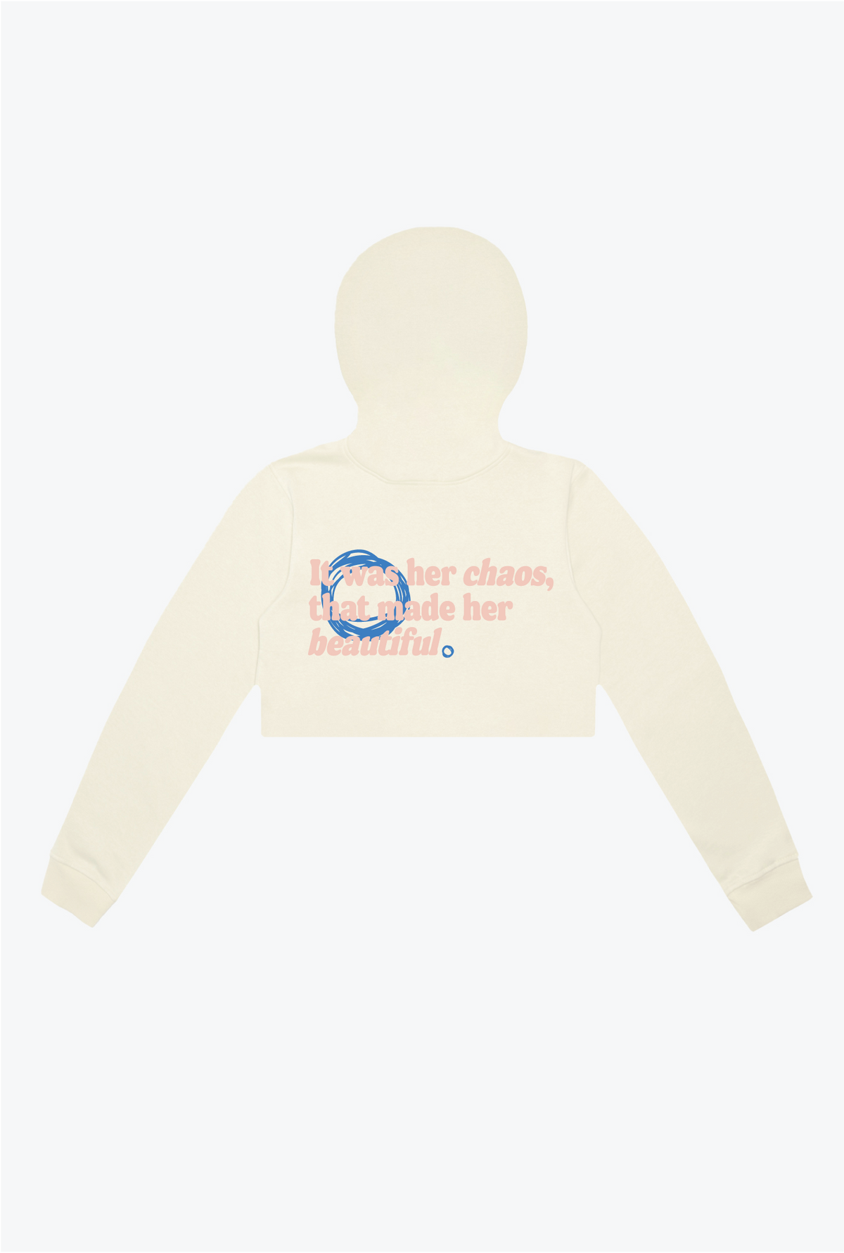 Chaos Cropped Hoodie - Ivory