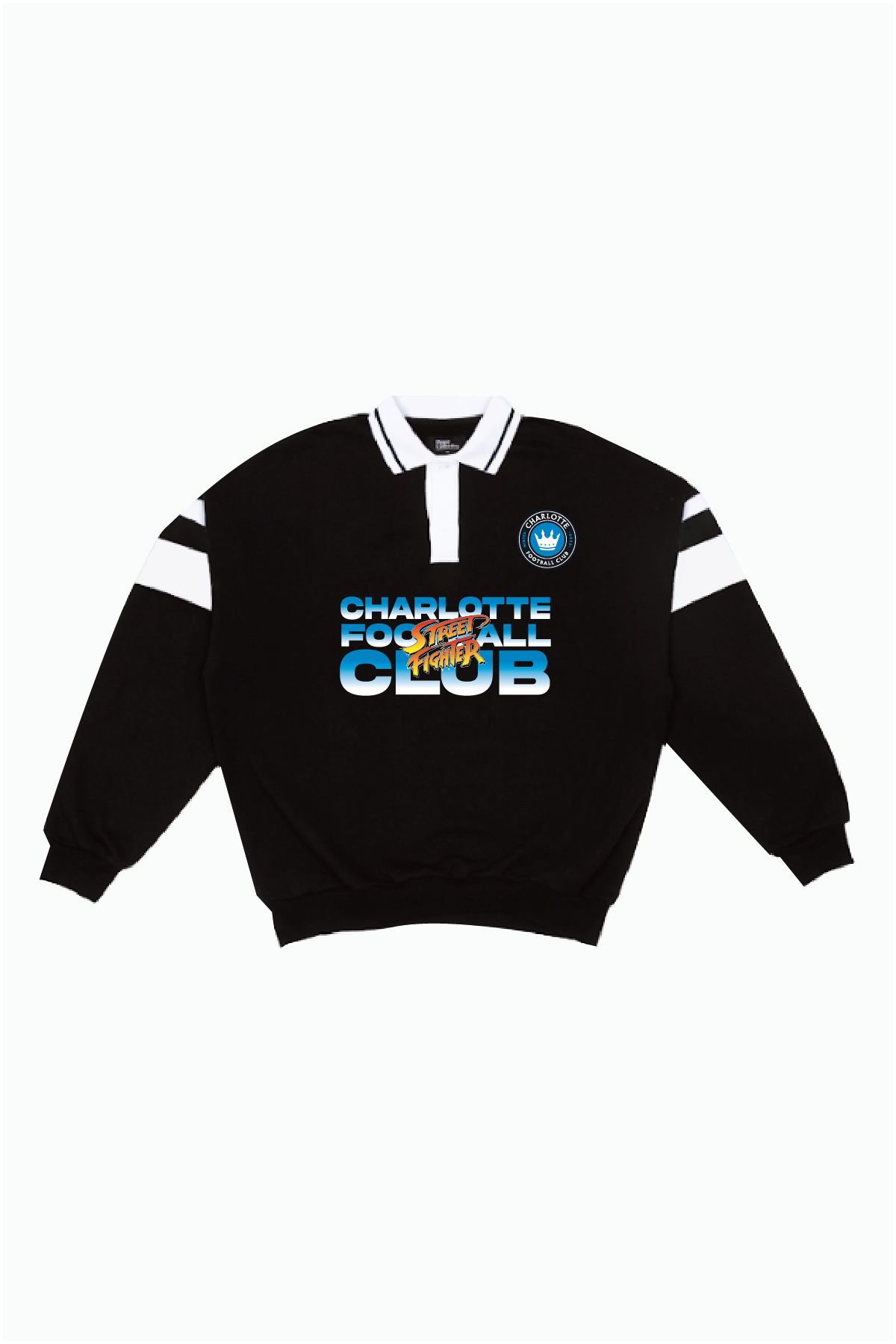 Charlotte FC x Street Fighter Oversized Rugby - Black / White