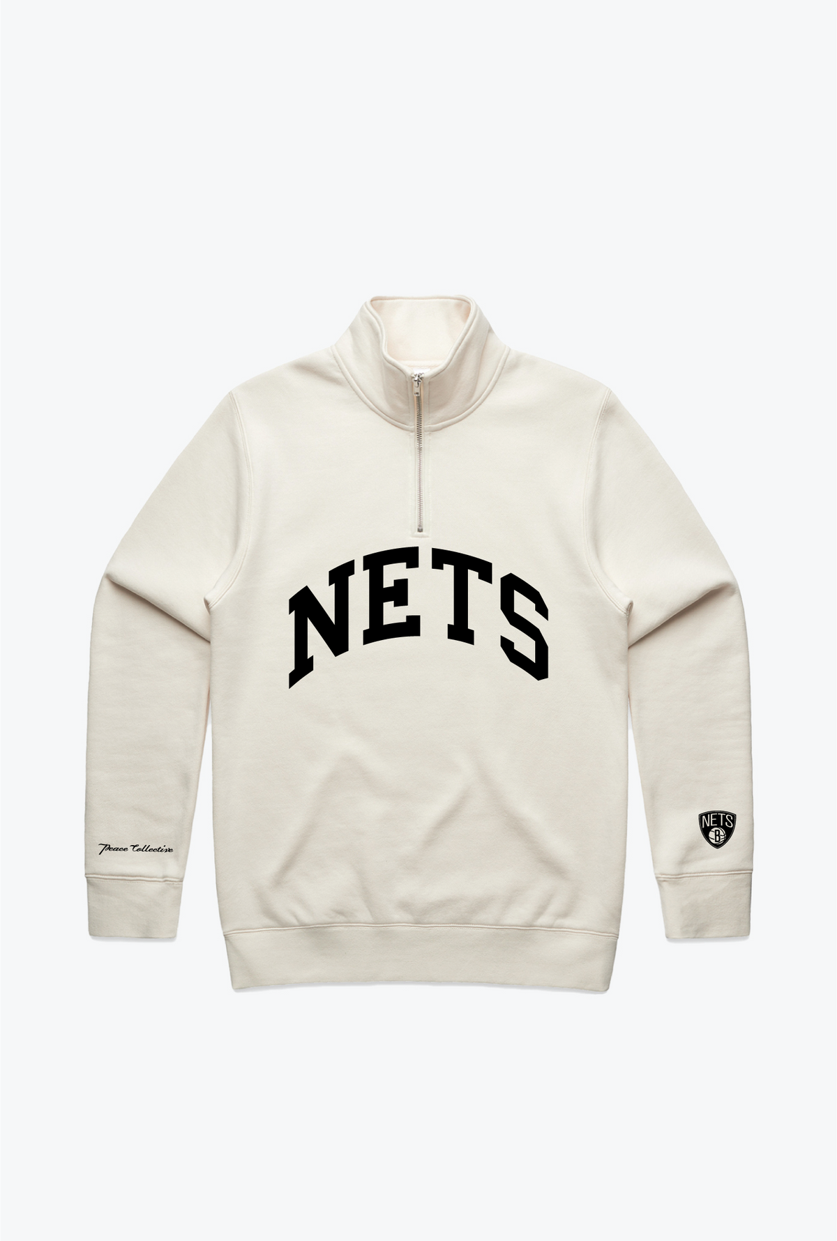Brooklyn Nets Collegiate Quarter Zip - Ivory