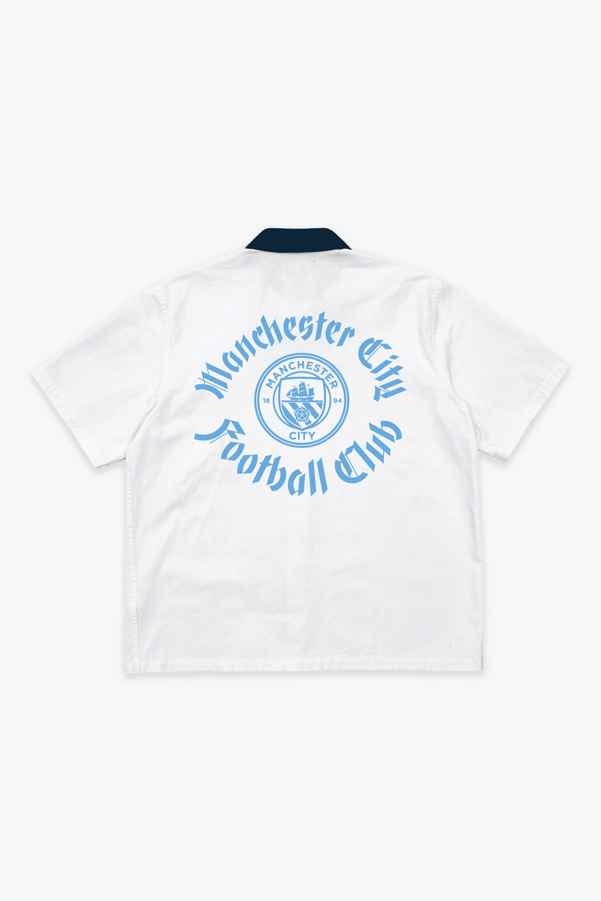 Manchester City Short Sleeve Button-Up - White