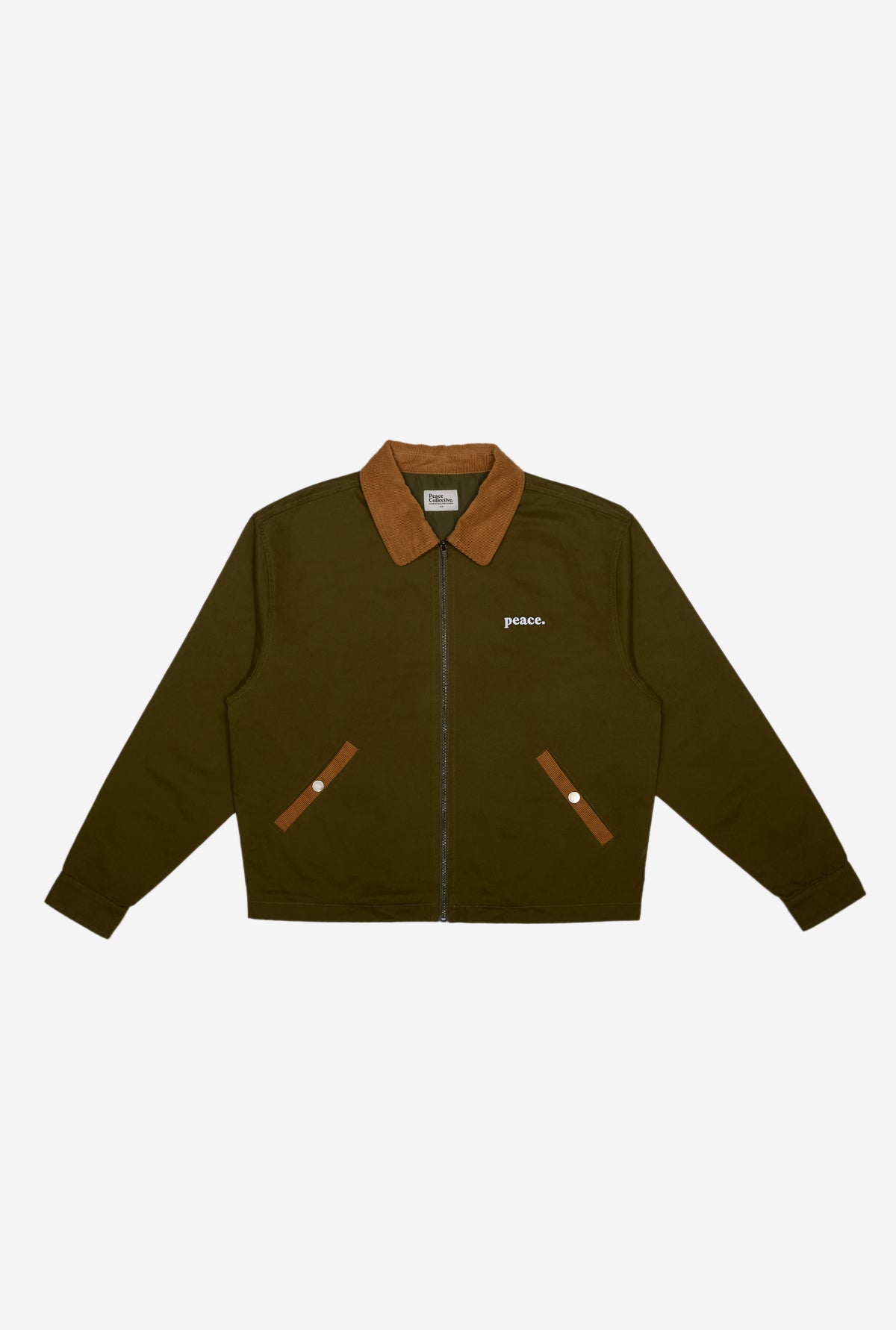 Peace Basics Corduroy Work Jacket - Olive