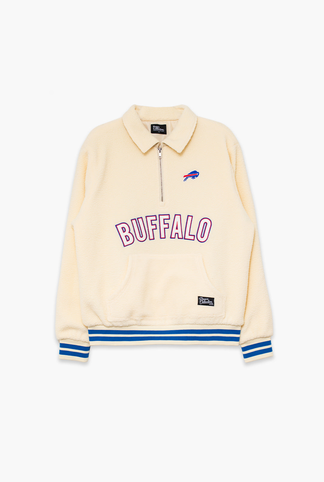 Buffalo Bills Sport Through Texture Fleece 1/4 Zip - Ivory