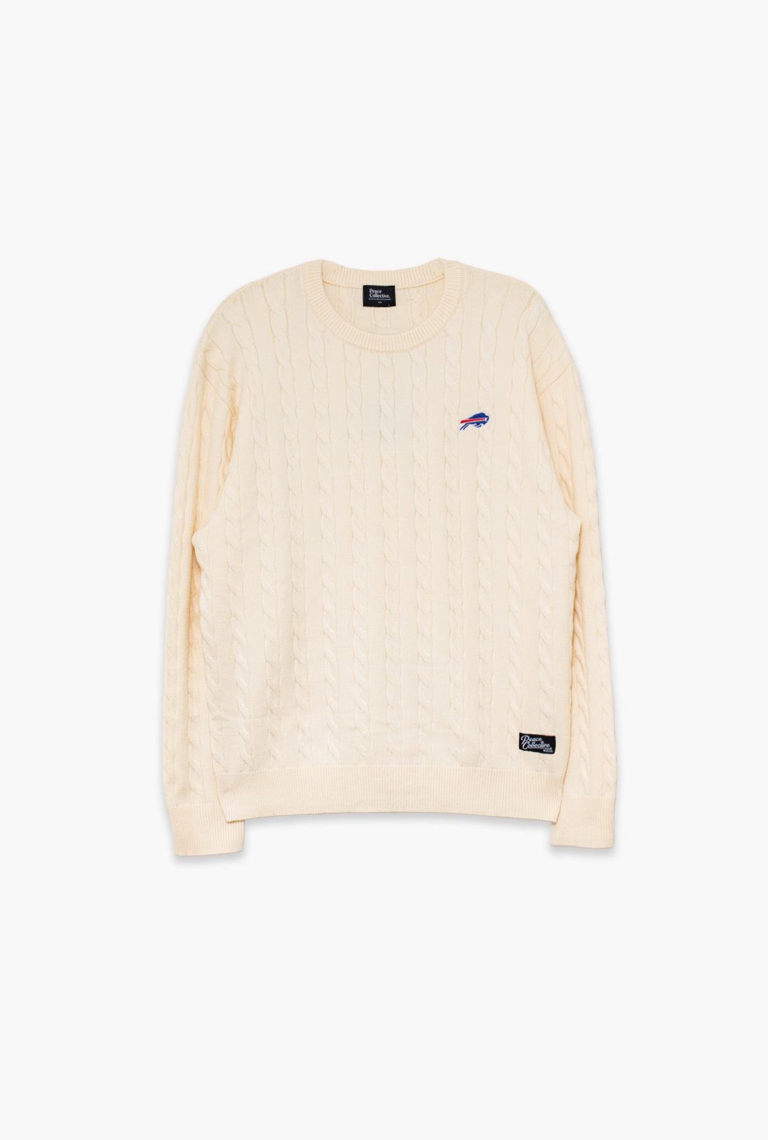 Buffalo Bills Fanleisure Micro Logo Knit Sweater - Ivory