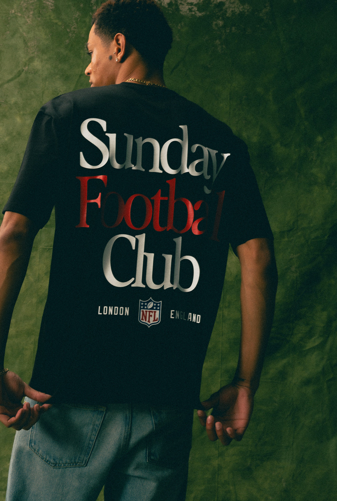 NFL Sunday Football Club London Heavyweight T-Shirt - Black