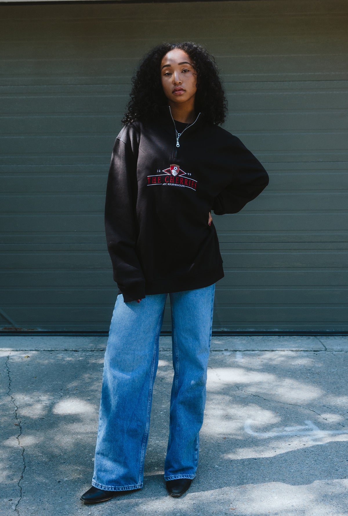 AFC Bournemouth Vintage Quarter Zip - Black