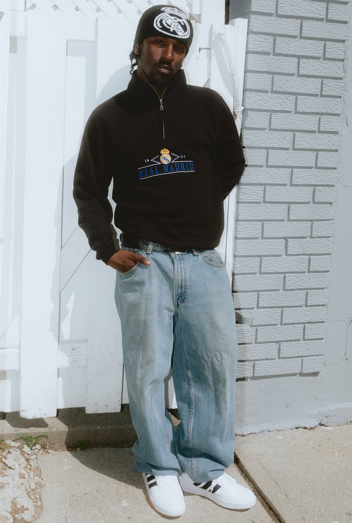 Real Madrid Quarter Zip - Black