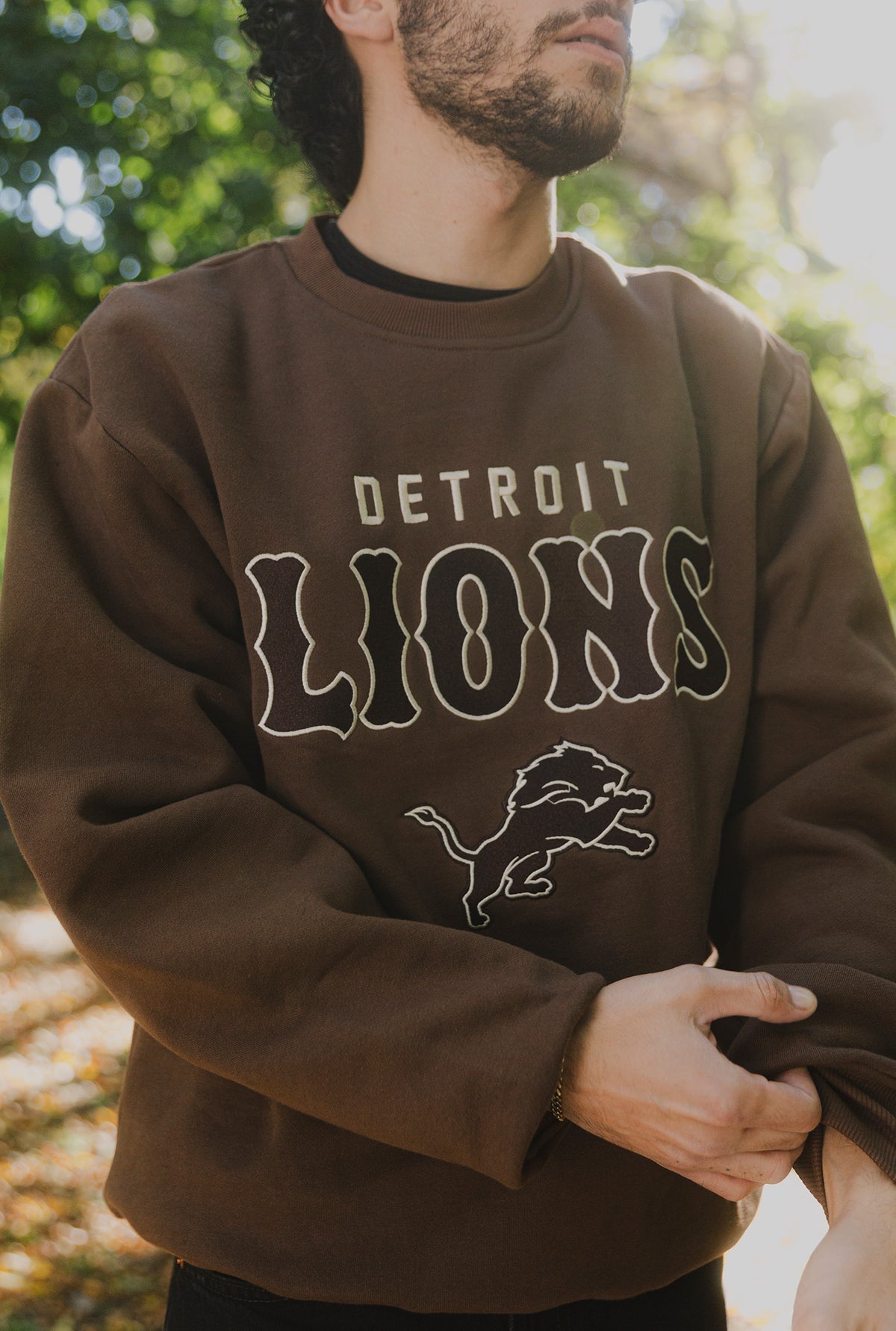 Detroit Lions Heavyweight Crewneck - Cocoa