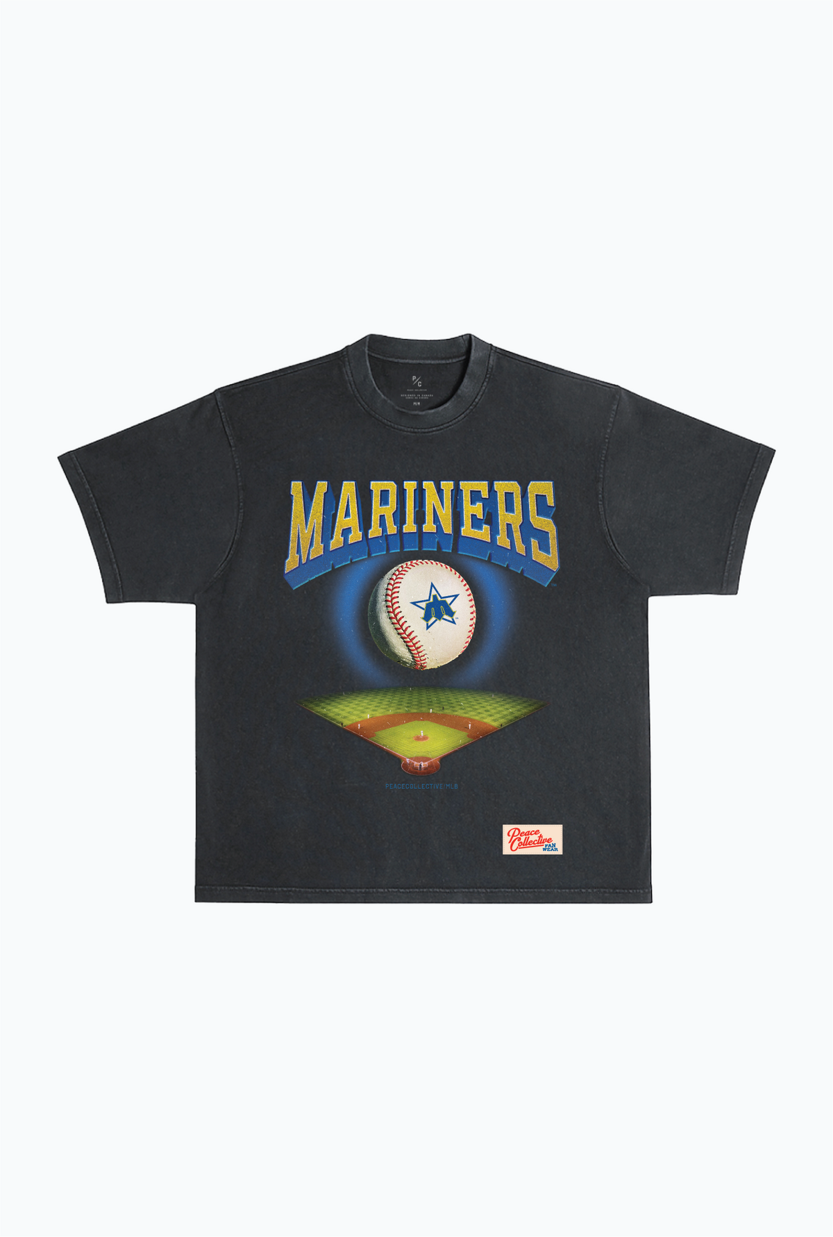 Seattle Mariners Field Heavyweight Garment Dyed T-Shirt - Black