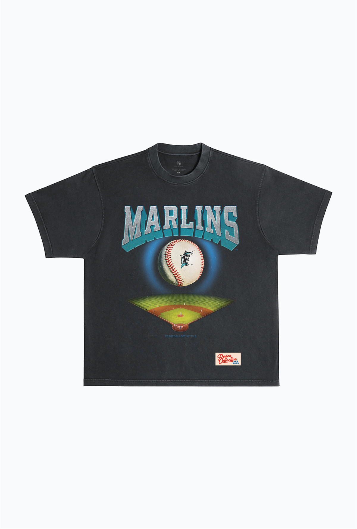 Miami Marlins Field Heavyweight Garment Dyed T-Shirt - Black