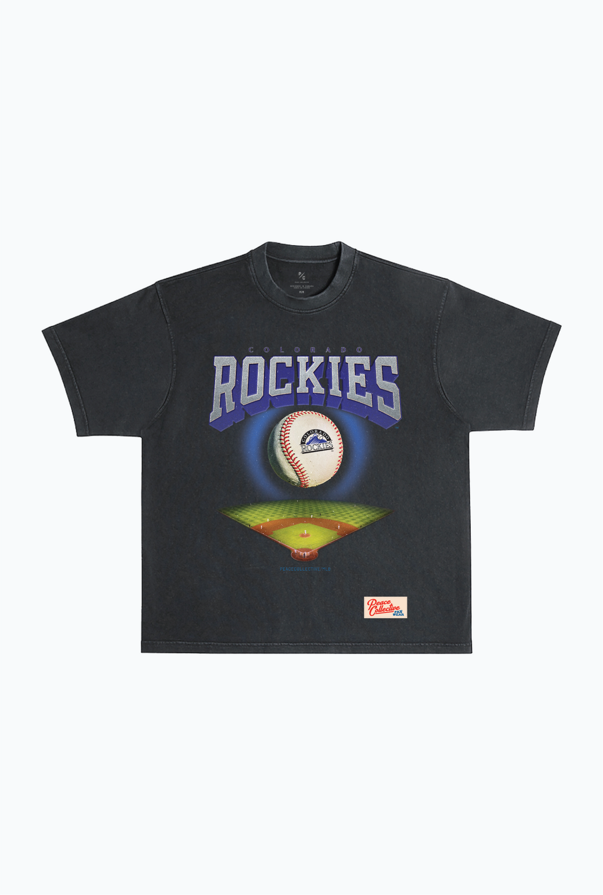 Colorado Rockies Field Heavyweight Garment Dyed T-Shirt - Black