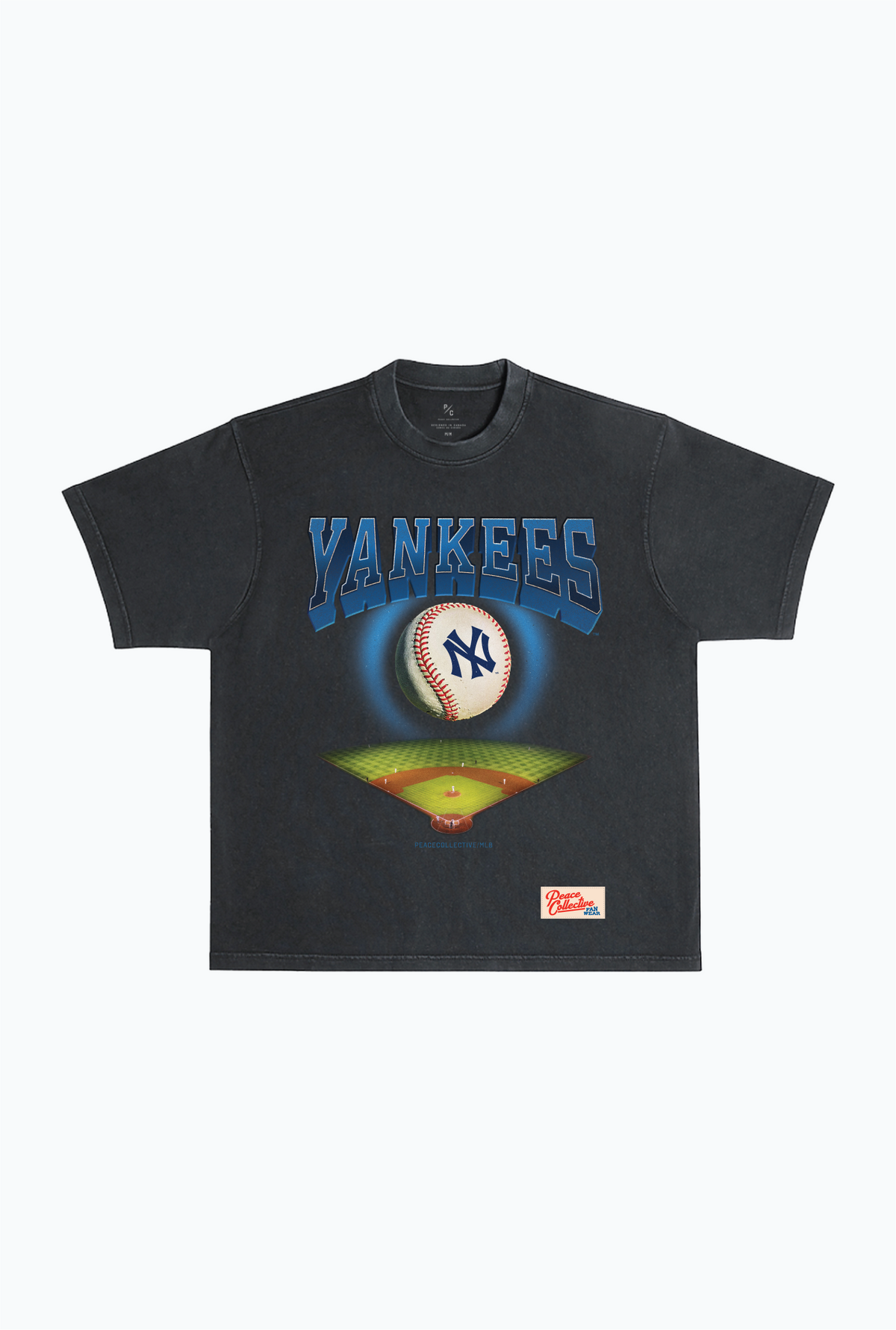 New York Yankees Field Heavyweight Garment Dyed T-Shirt - Black