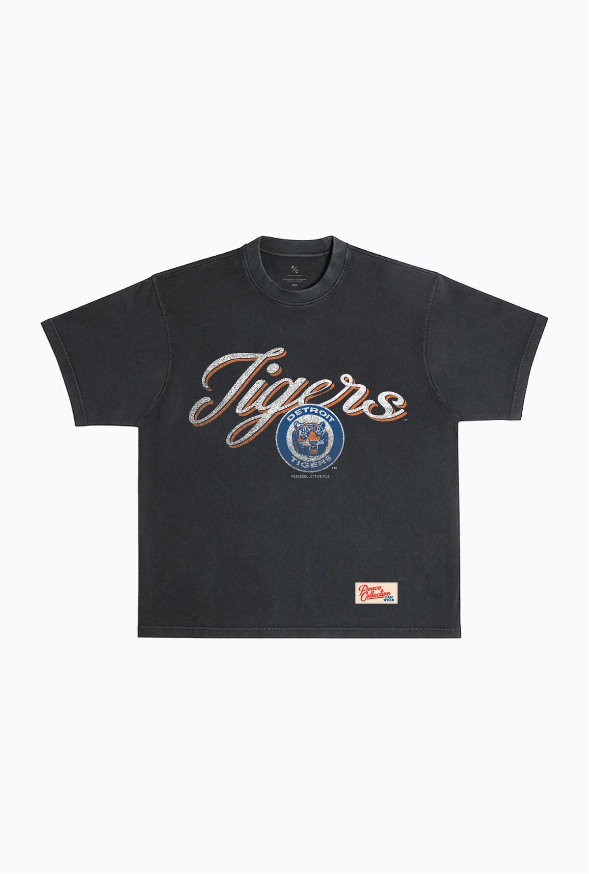 Detroit Tigers Vintage Heavyweight Garment Dyed T-Shirt - Black