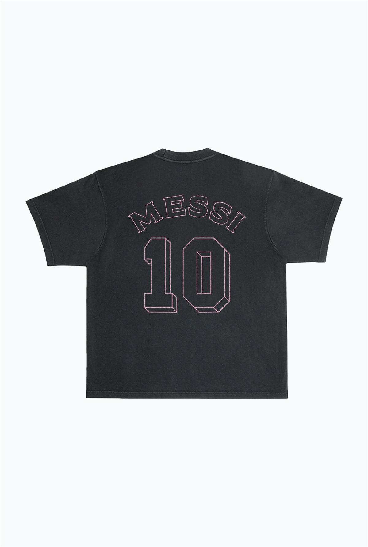 Lionel Messi Vintage Heavyweight Garment Dyed T-Shirt - Black