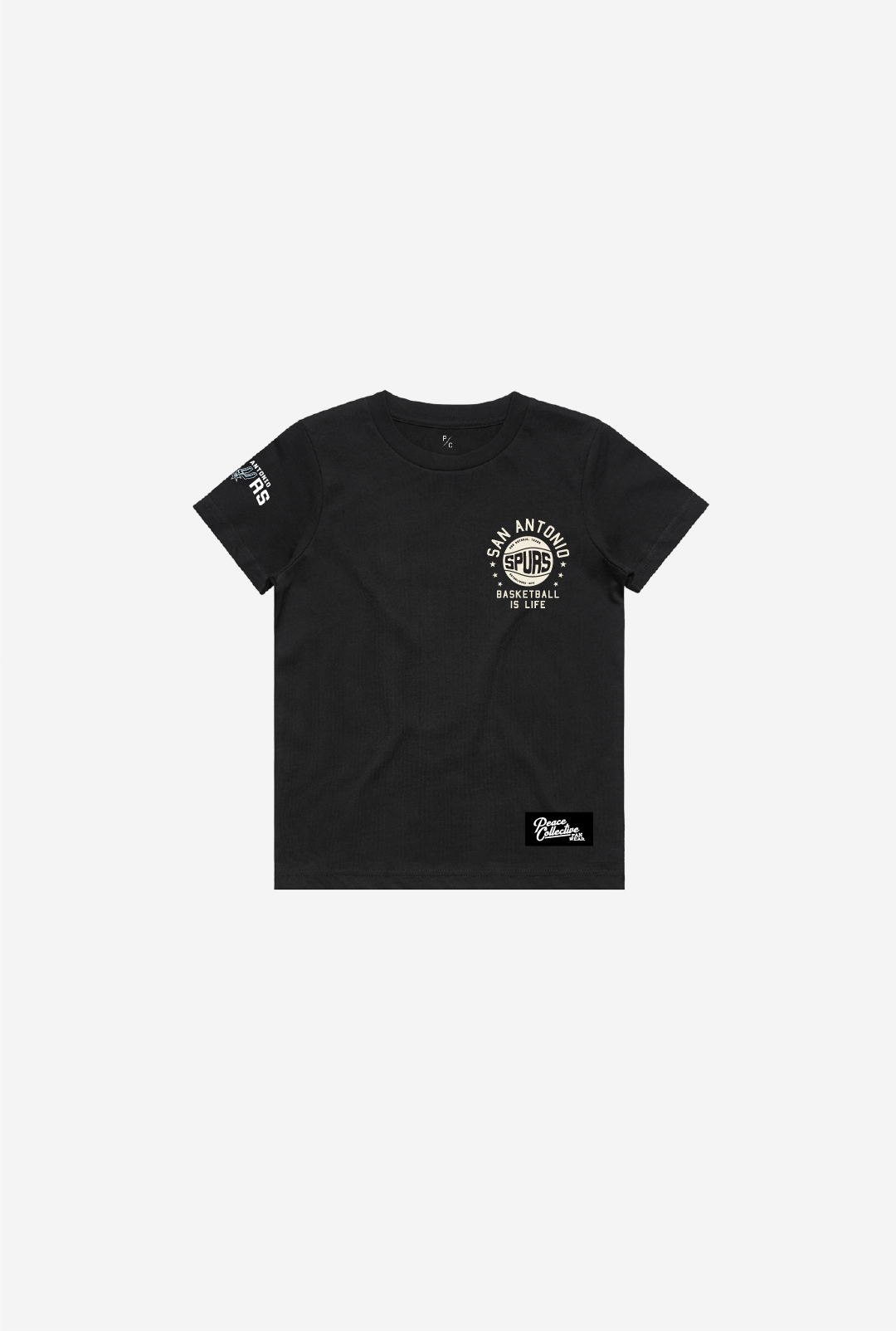 San Antonio Spurs Stadium Varsity Kids T-Shirt - Black