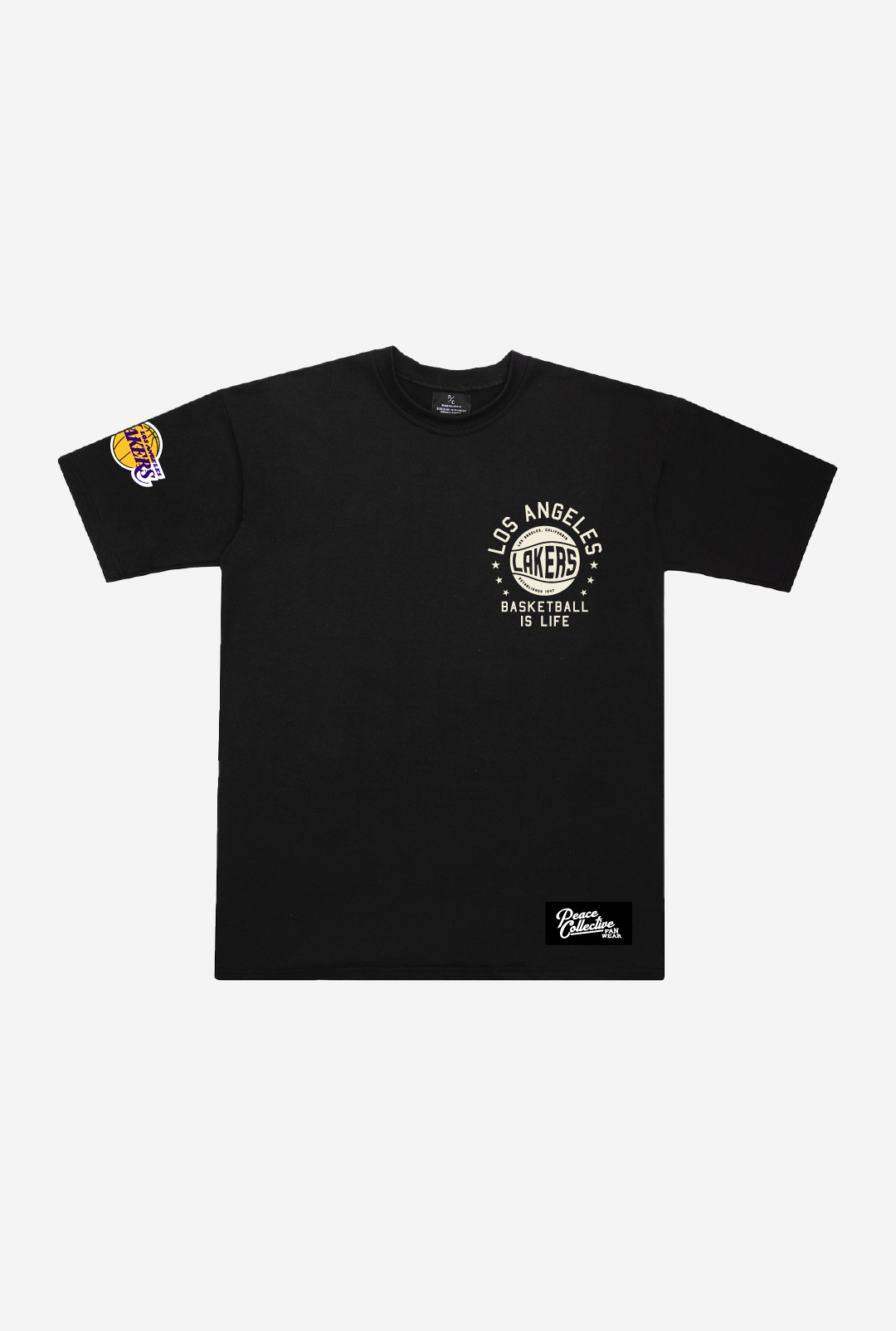 Los Angeles Lakers Stadium Varsity Heavyweight T-Shirt - Black