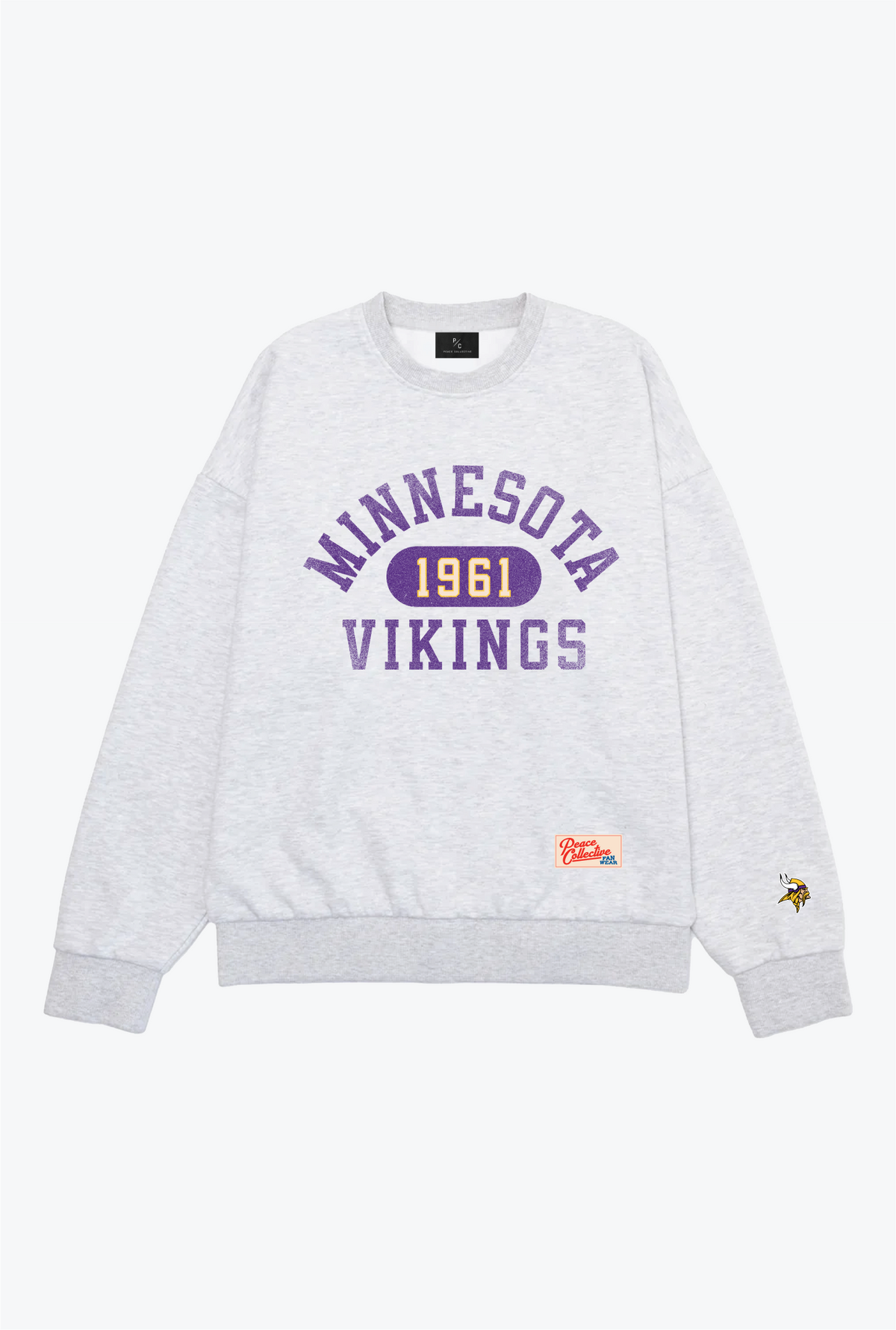 Minnesota Vikings Athletic Club Heavyweight Crewneck - Ash