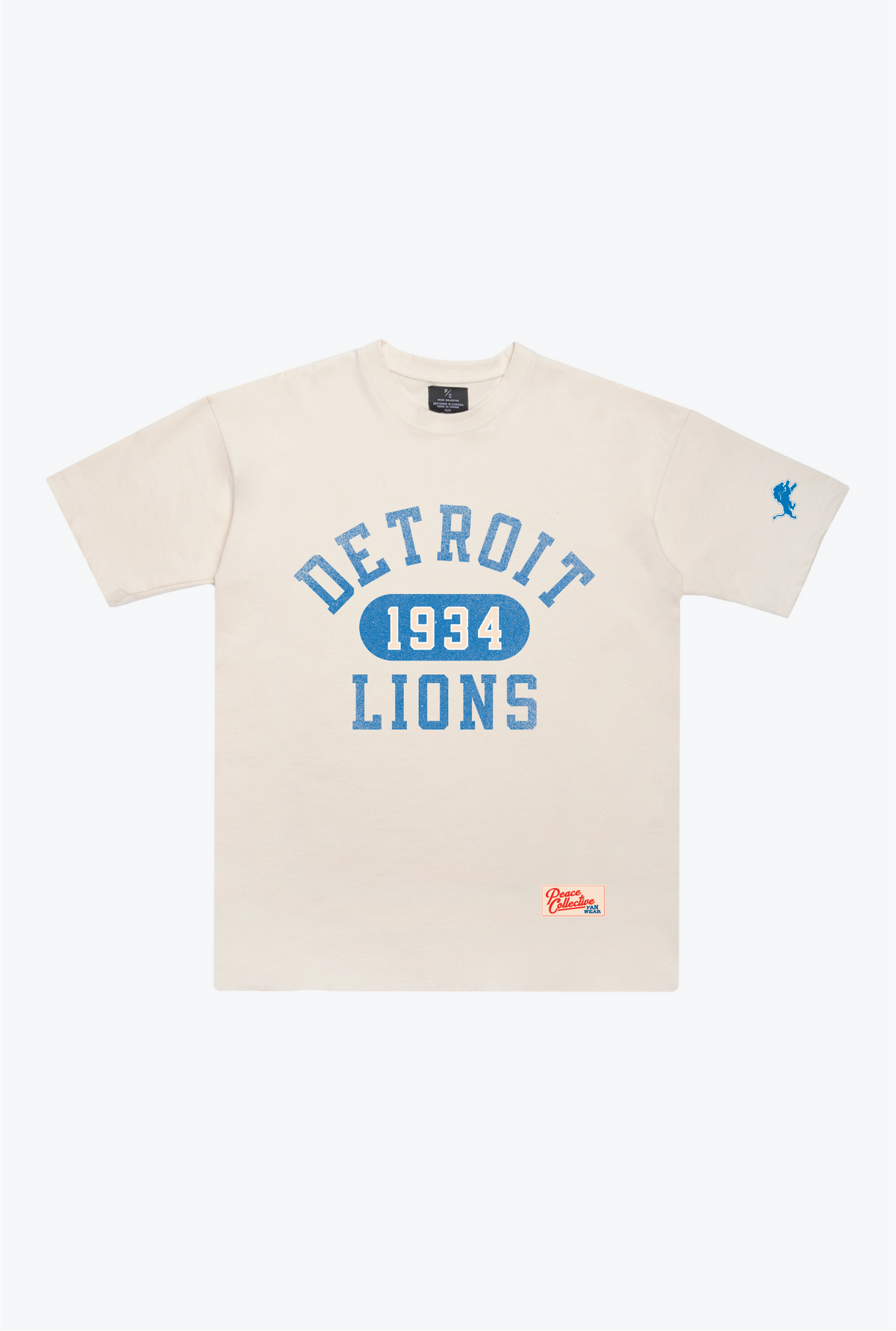 Detroit Lions Athletic Club Heavyweight T-Shirt - Ivory