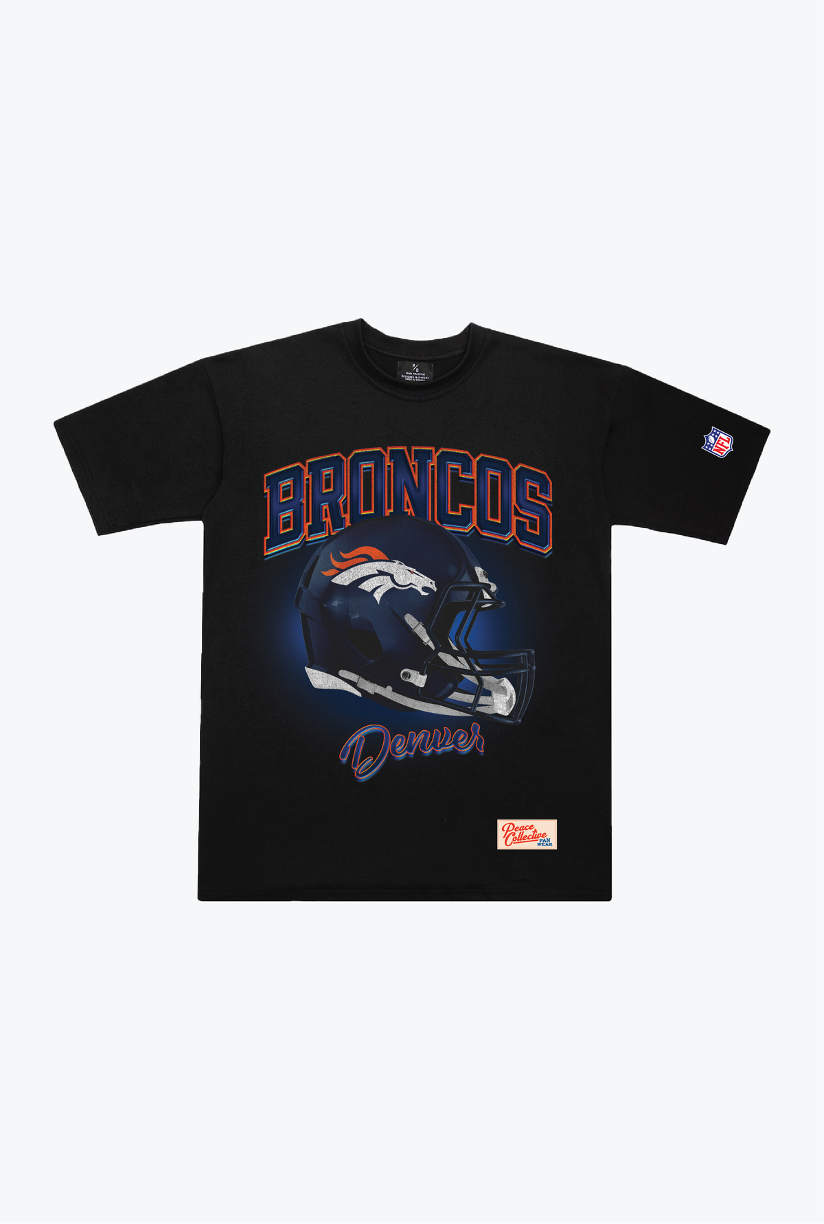 Denver Broncos Photorealistic Vintage Heavyweight T-Shirt - Black