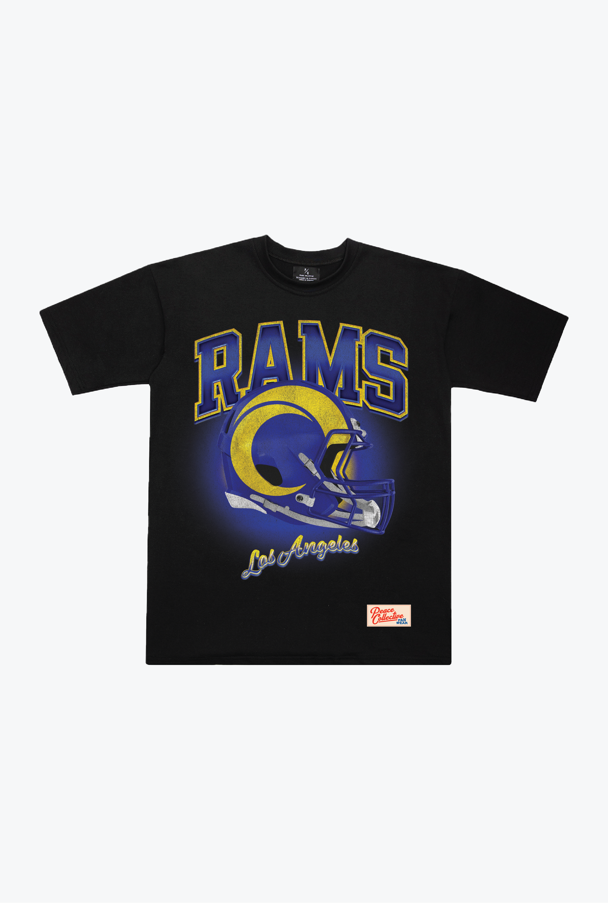 Los Angeles Rams Photorealistic Vintage Heavyweight T-Shirt - Black