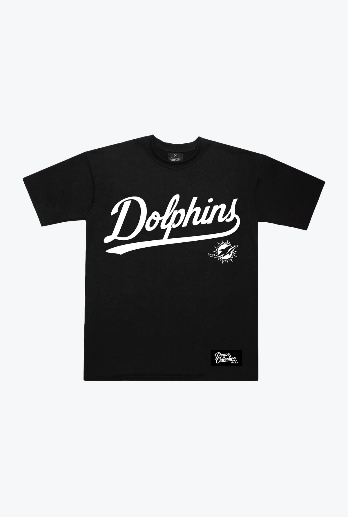 Miami Dolphins Script Heavyweight T-Shirt - Black