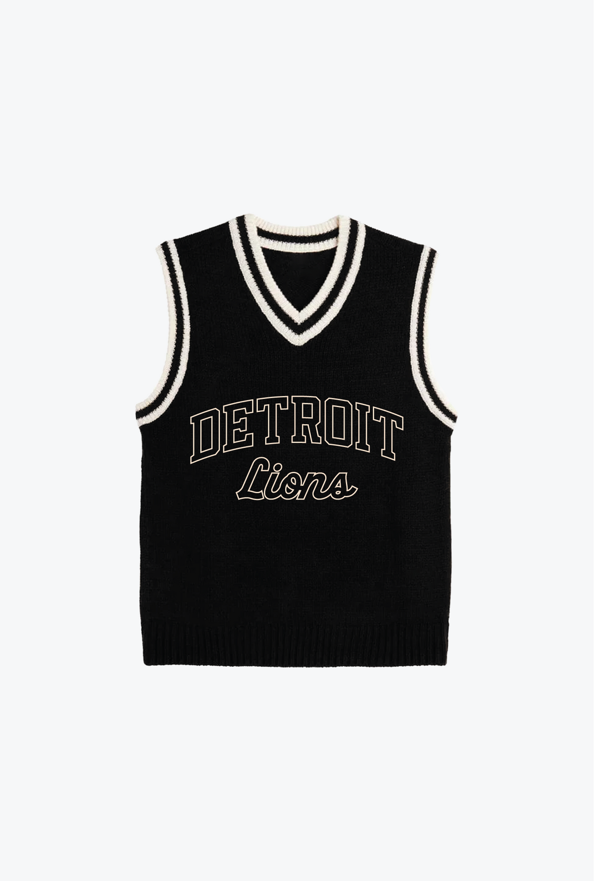 Detroit Lions Knit Sweater Vest - Black