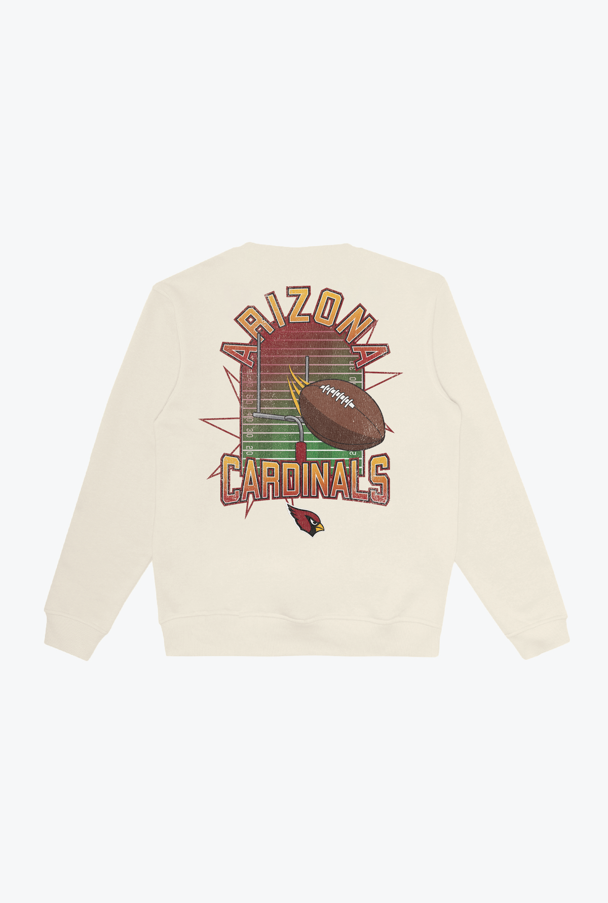 Arizona Cardinals Vintage Clubhouse Score Crewneck - Ivory
