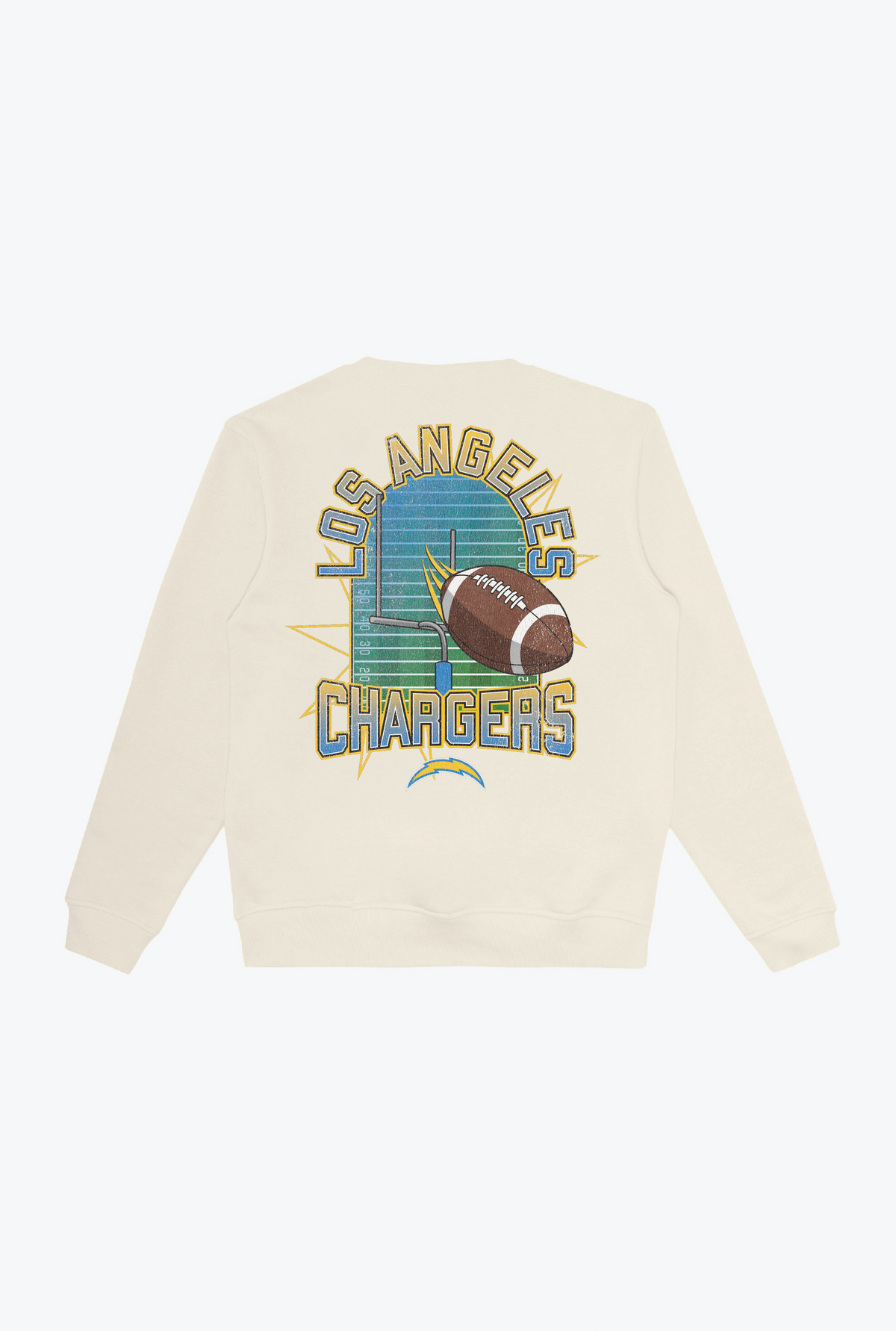 Los Angeles Chargers Vintage Clubhouse Score Crewneck - Ivory