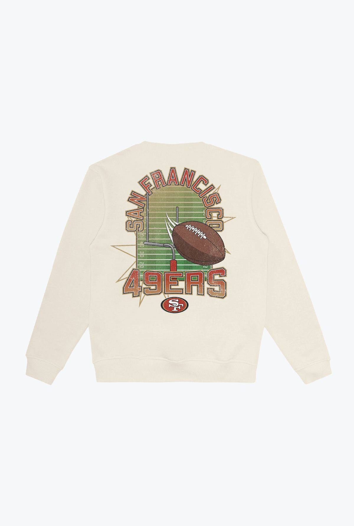 San Francisco 49ers Vintage Clubhouse Score Crewneck - Ivory