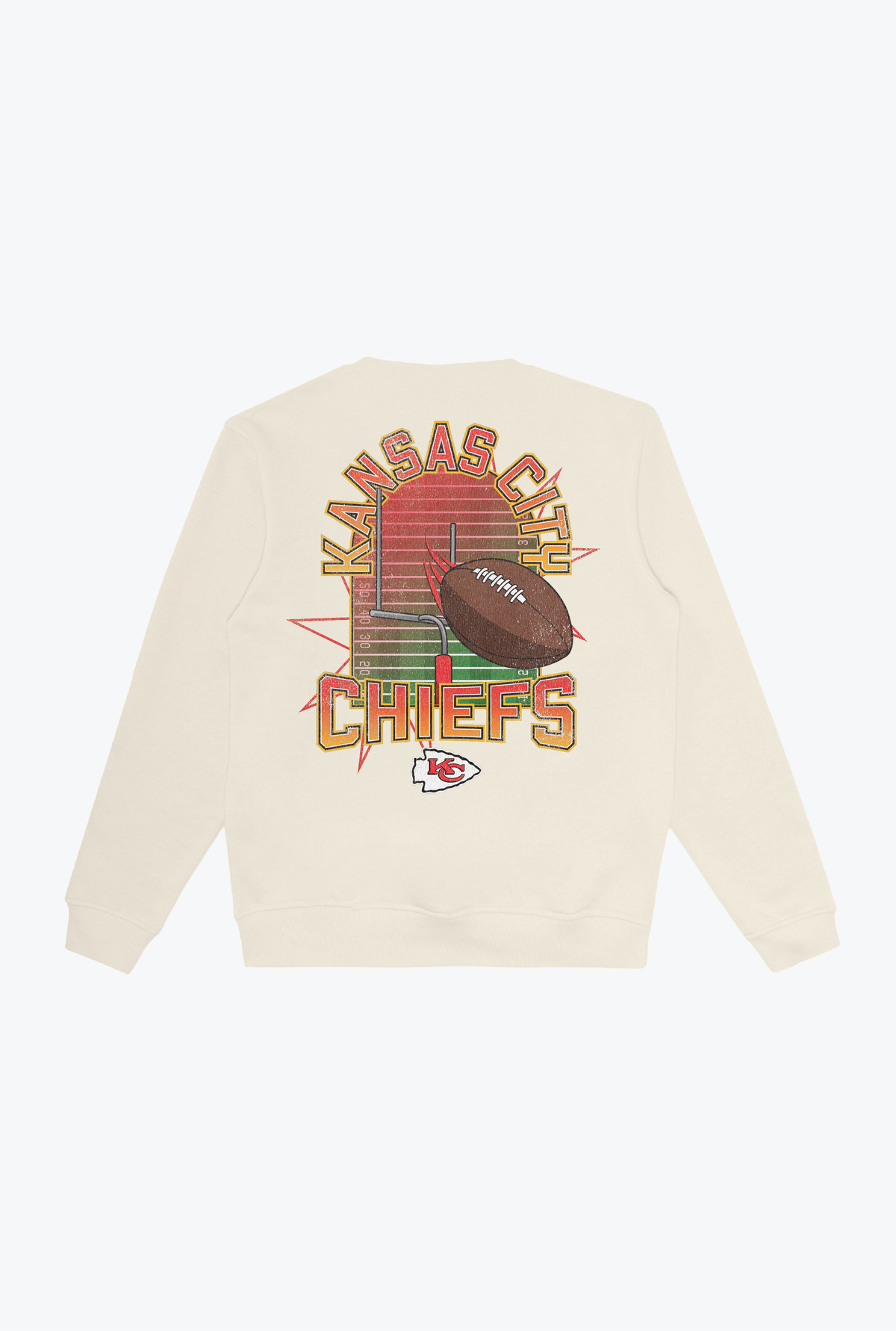 Kansas City Chiefs Vintage Clubhouse Score Crewneck - Ivory