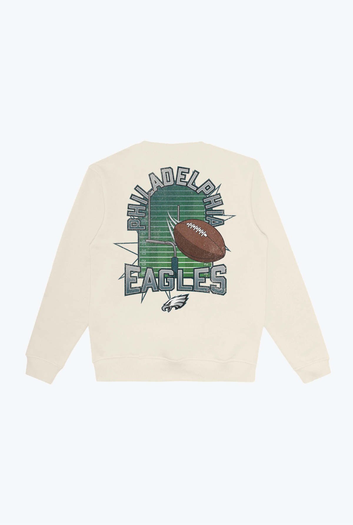 Philadelphia Eagles Vintage Clubhouse Score Crewneck - Ivory