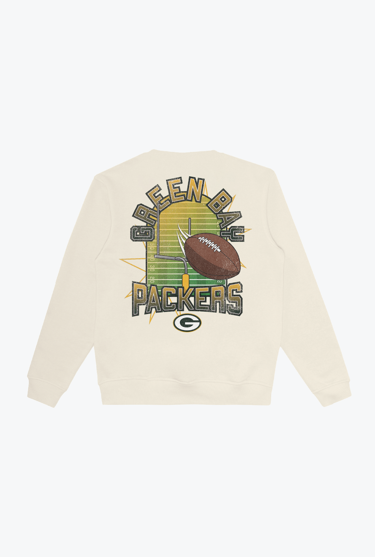 Green Bay Packers Vintage Clubhouse Score Crewneck - Ivory