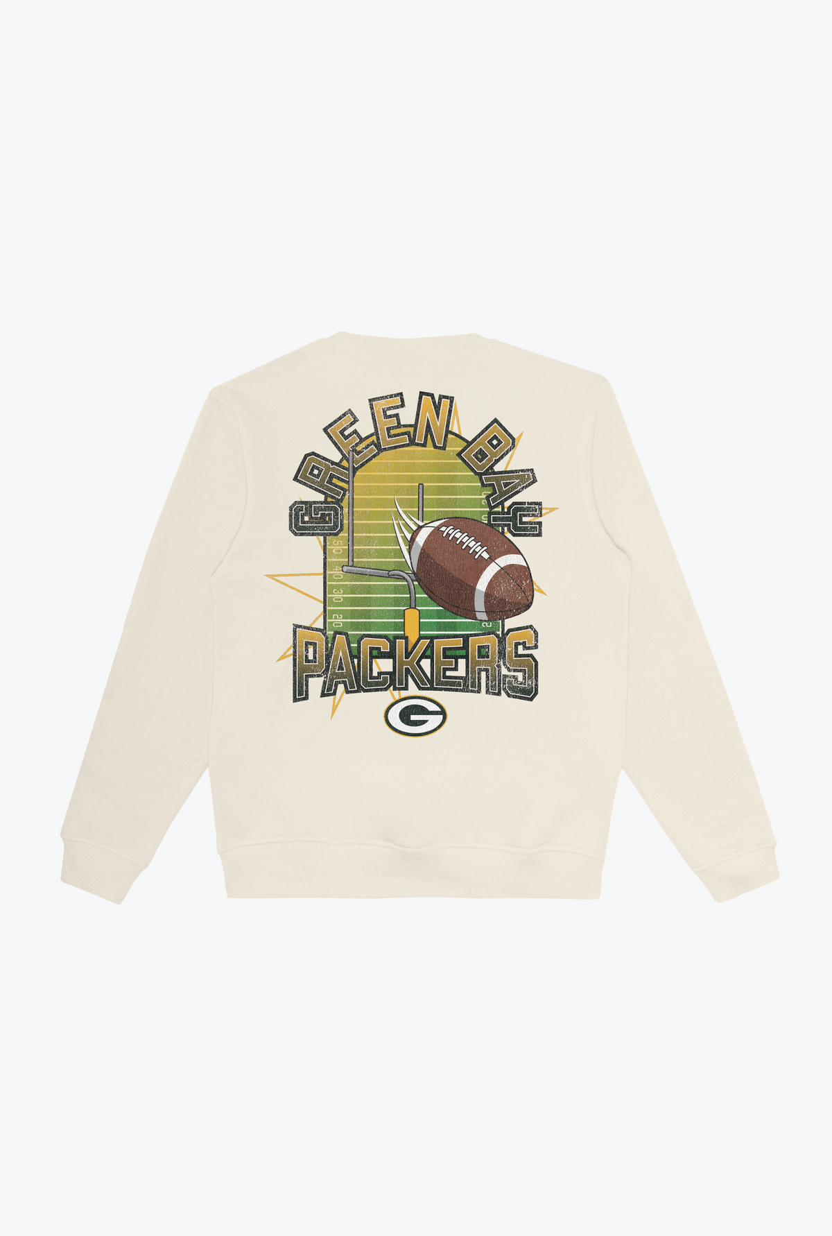 Green Bay Packers Vintage Clubhouse Score Crewneck - Ivory
