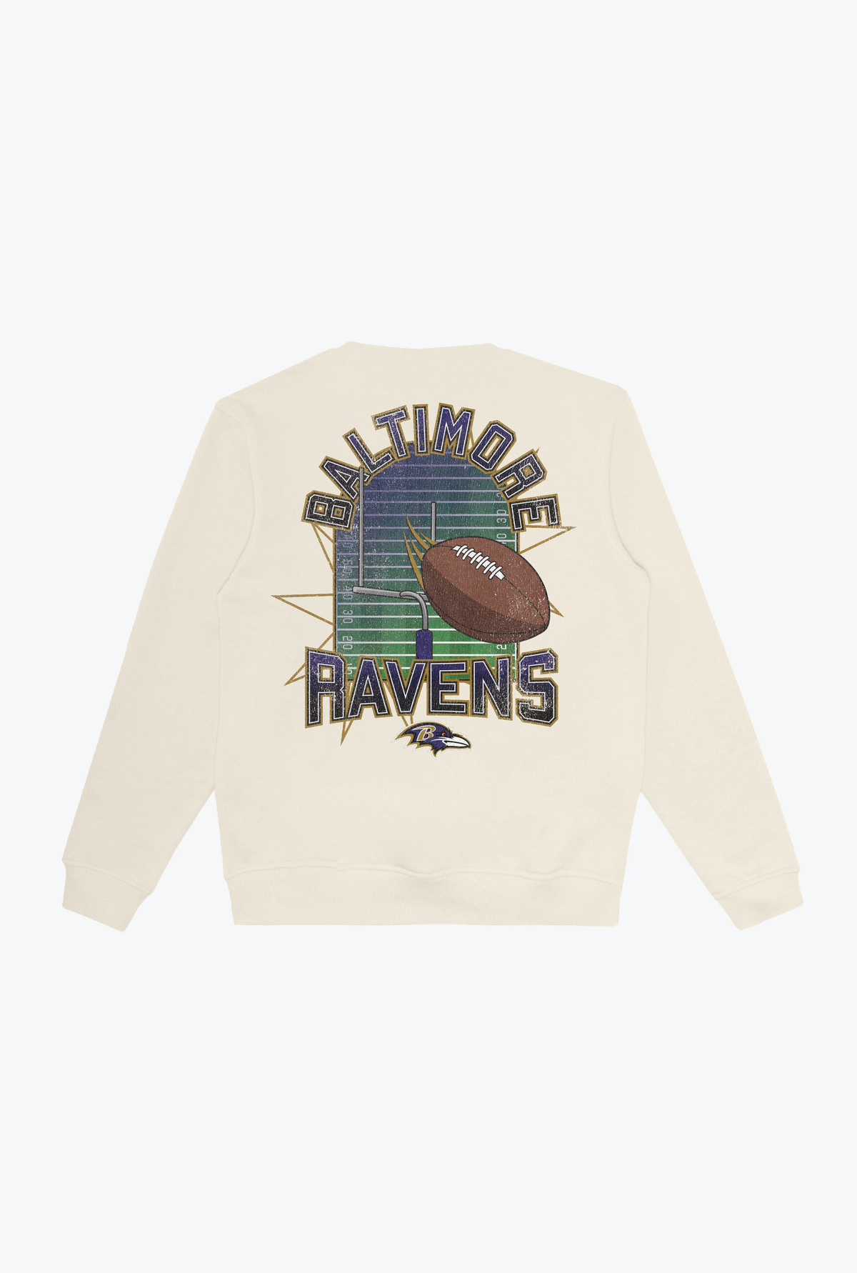 Baltimore Ravens Vintage Clubhouse Score Crewneck - Ivory