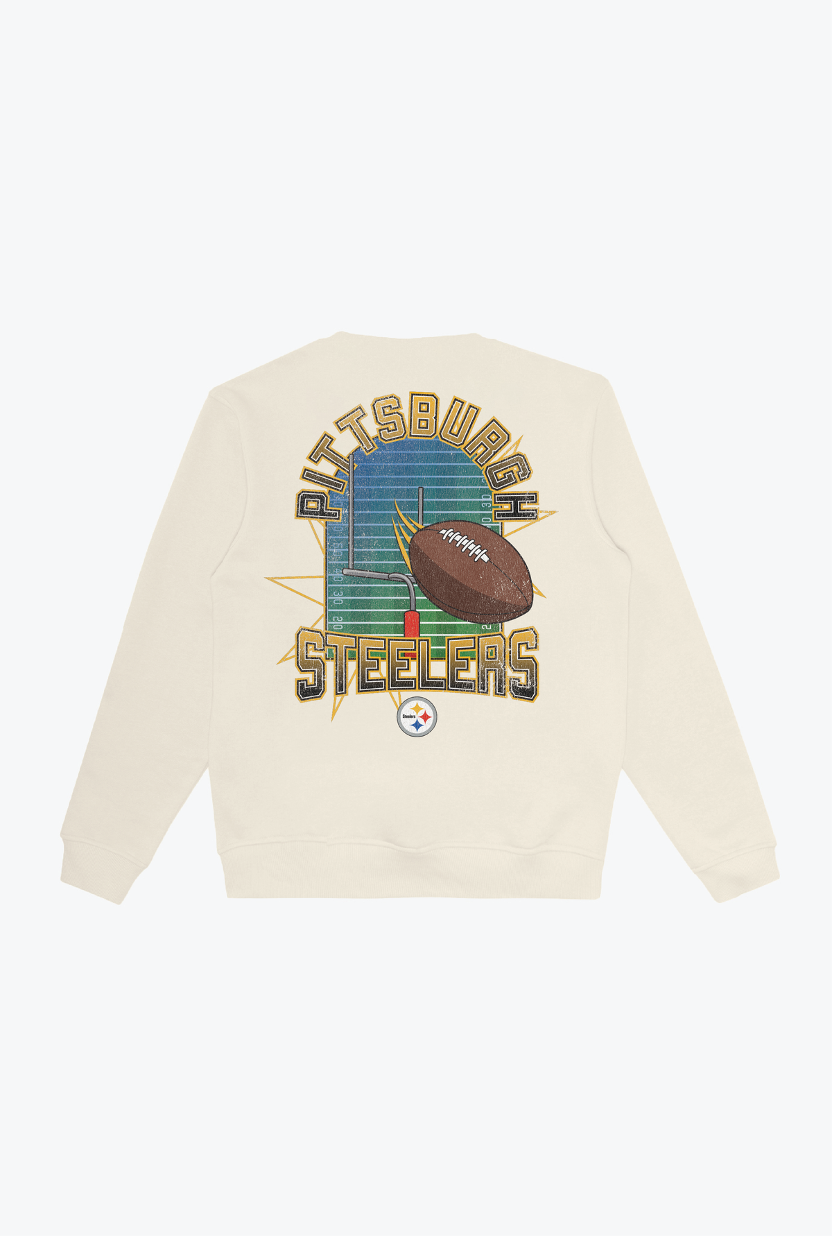 Pittsburgh Steelers Vintage Clubhouse Score Crewneck - Ivory