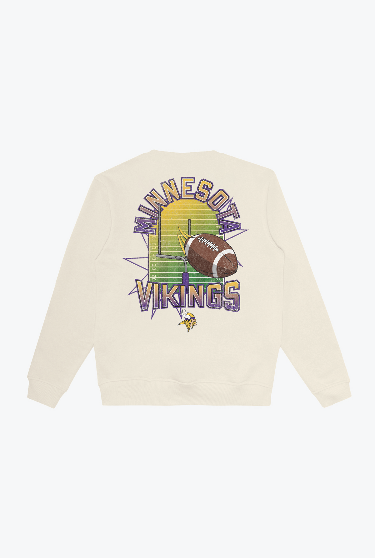 Minnesota Vikings Vintage Clubhouse Score Crewneck - Ivory