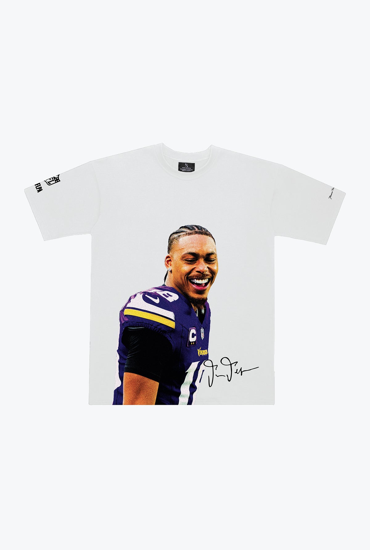 Justin Jefferson Heavyweight Garment Dyed T-Shirt - White