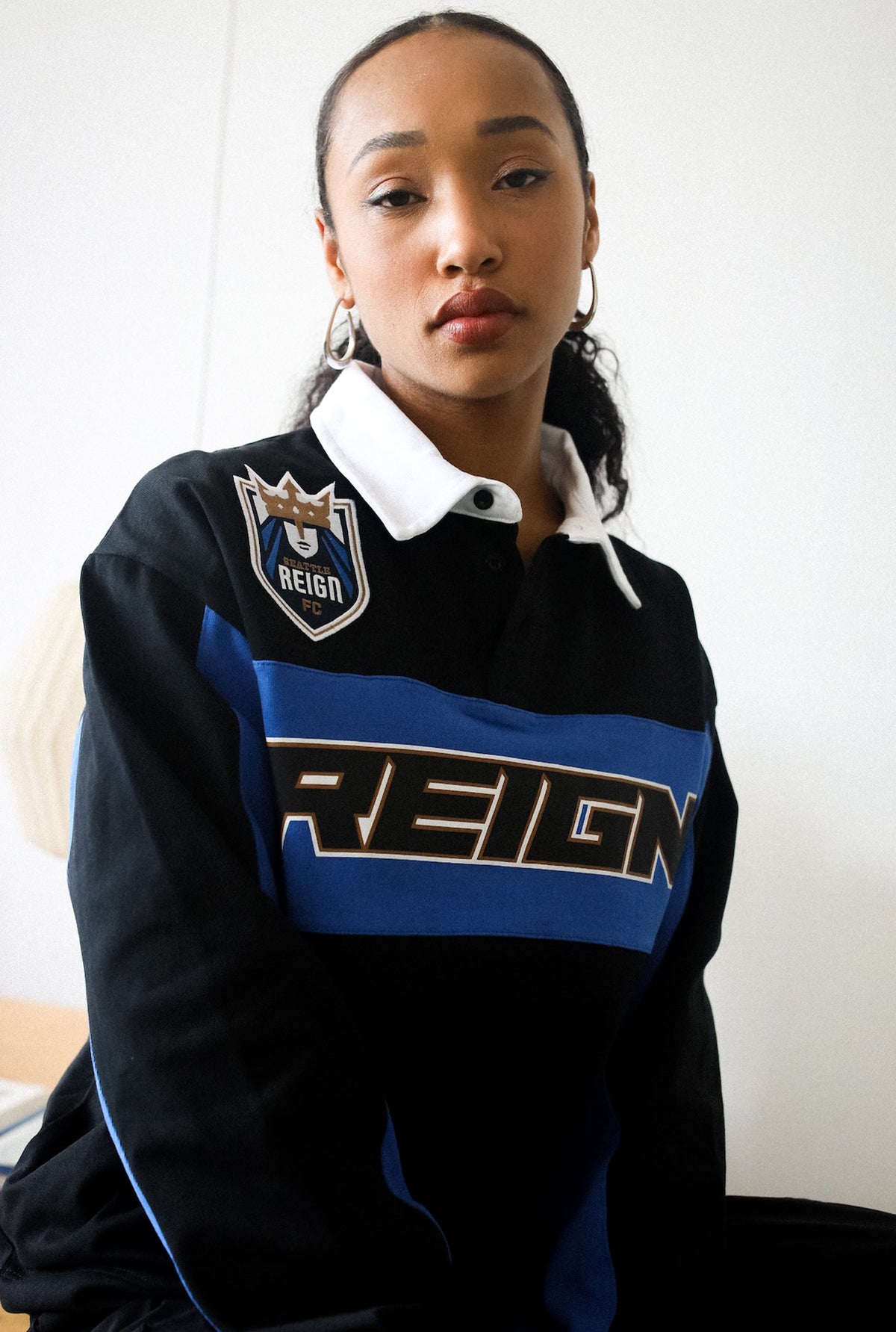 Seattle Reign FC Rugby Polo - Black / Royal