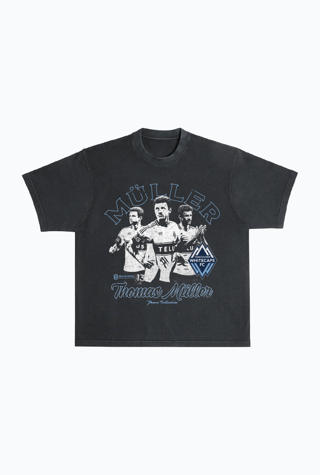 Thomas Müller Vintage Heavyweight Garment Dyed T-Shirt - Black