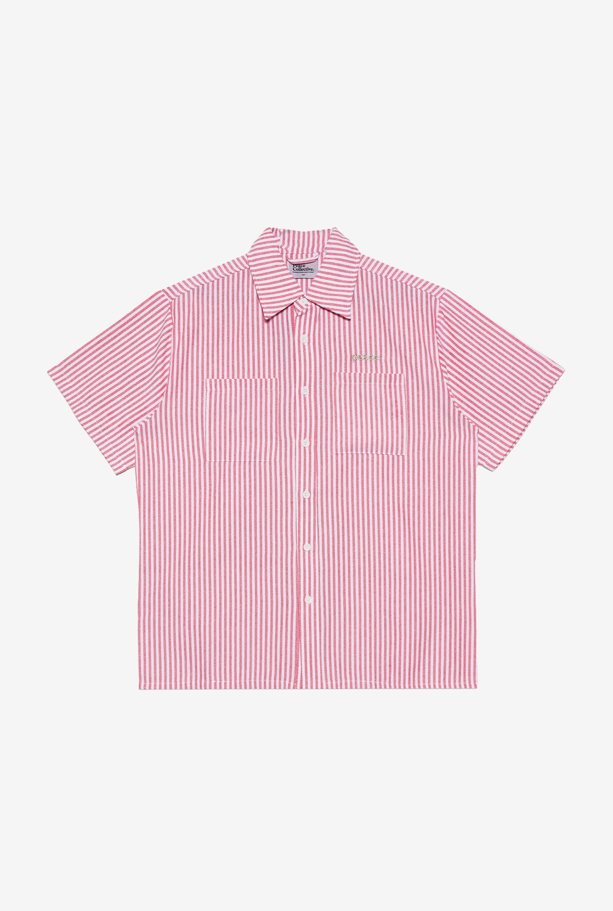 Peace Basics Short Sleeve Poplin Shirt - Red